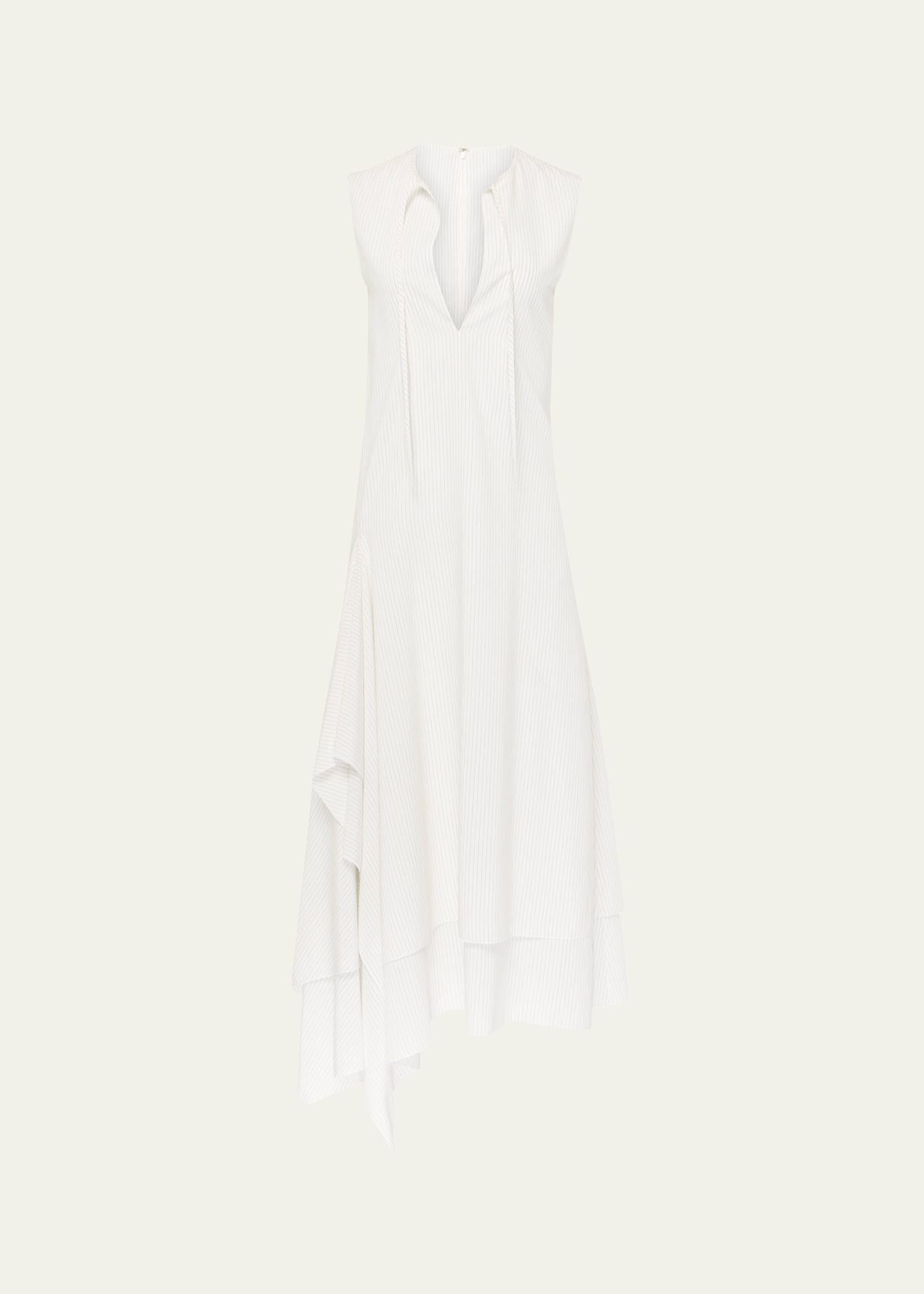 Striped Double Layer Sleeveless Dress - 1