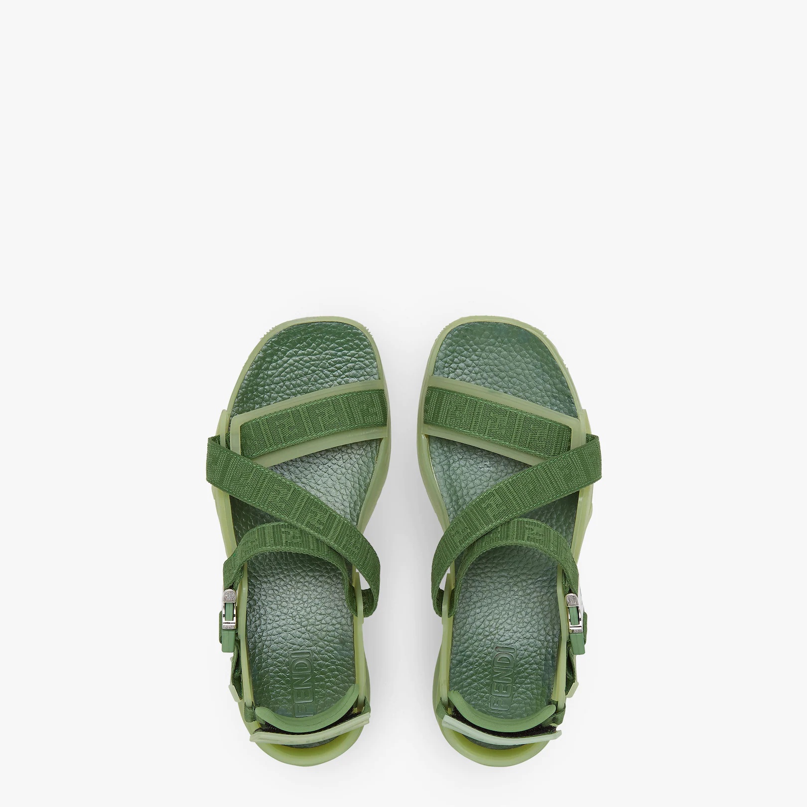 Green fabric sandals - 4