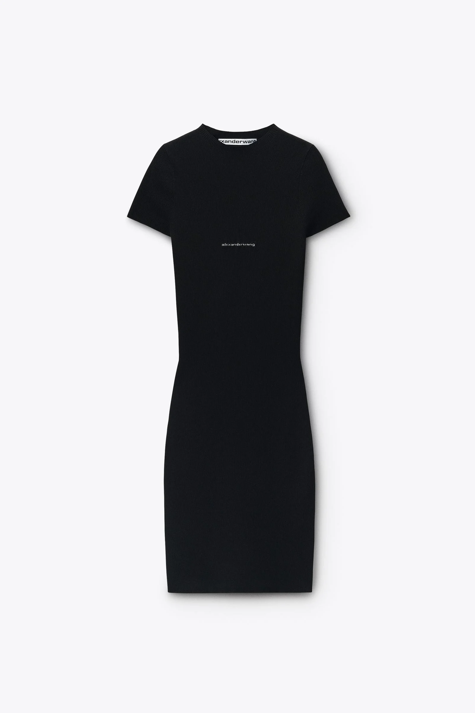 ss crewneck mini dress w/ jacquard logo - 1