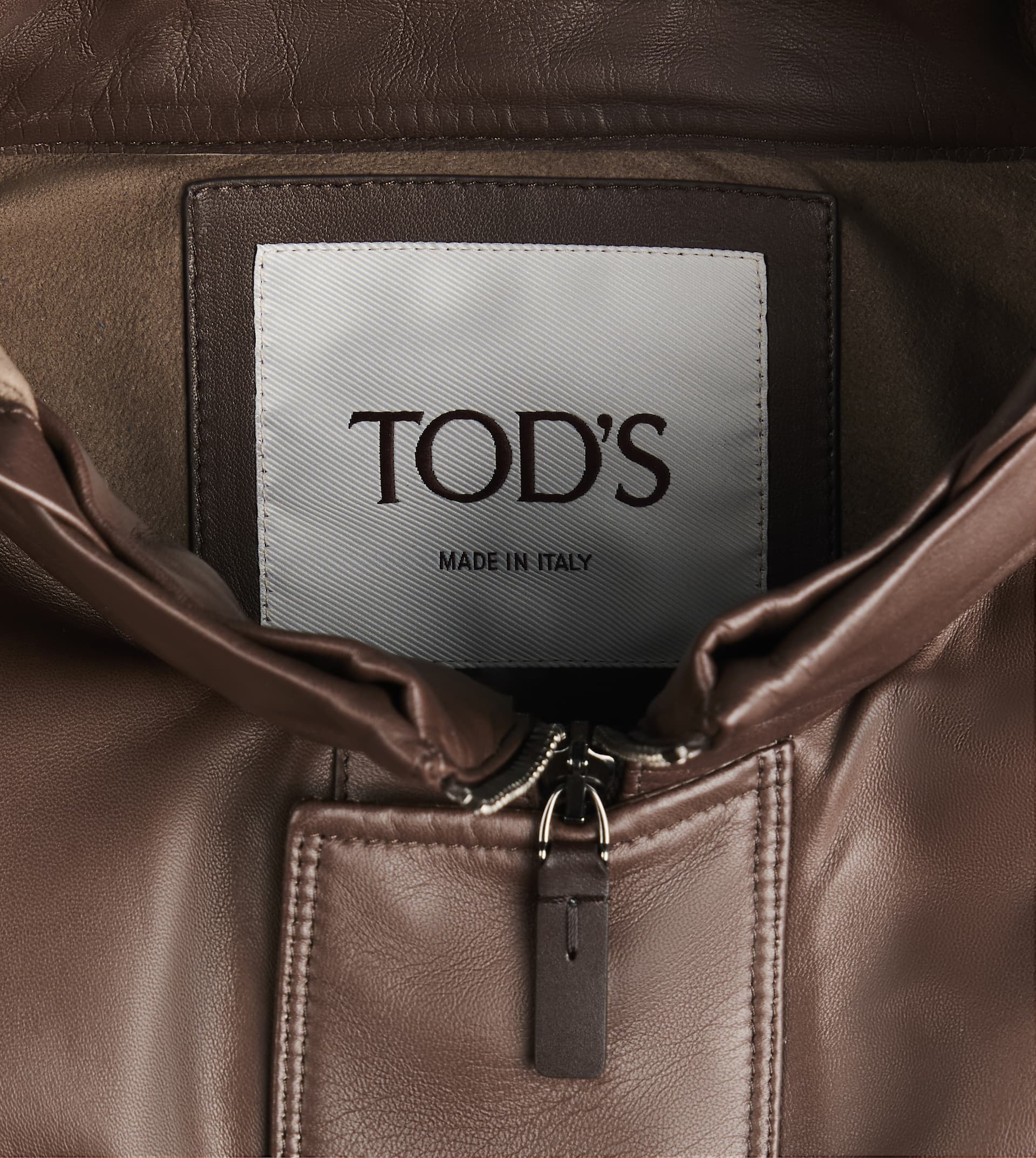 COMFORT FIT FIELD JACKET IN NAPPA LEATHER - BROWN - 7