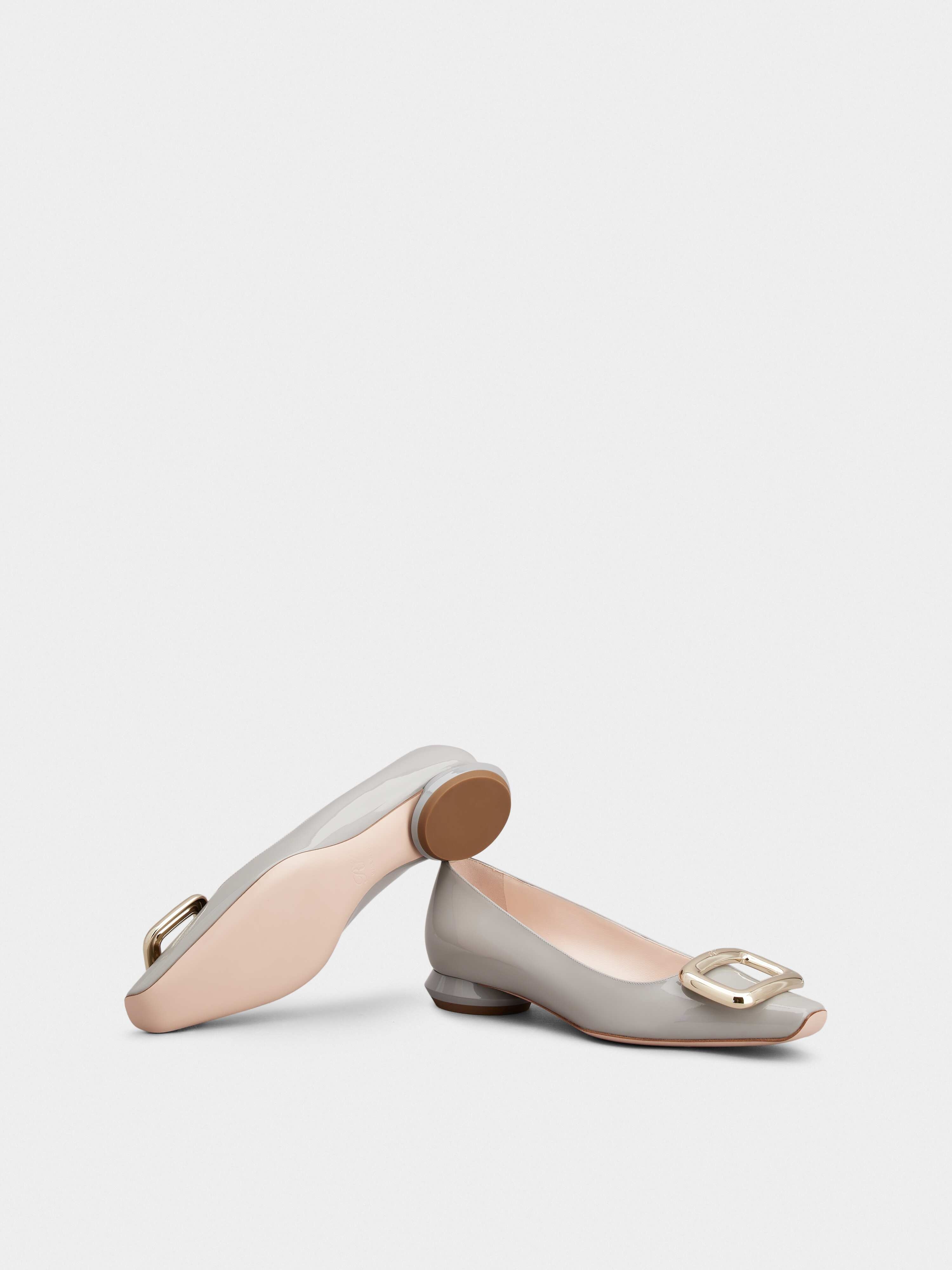 Viv' Choc Metal Buckle Ballerinas in Patent Leather - 6