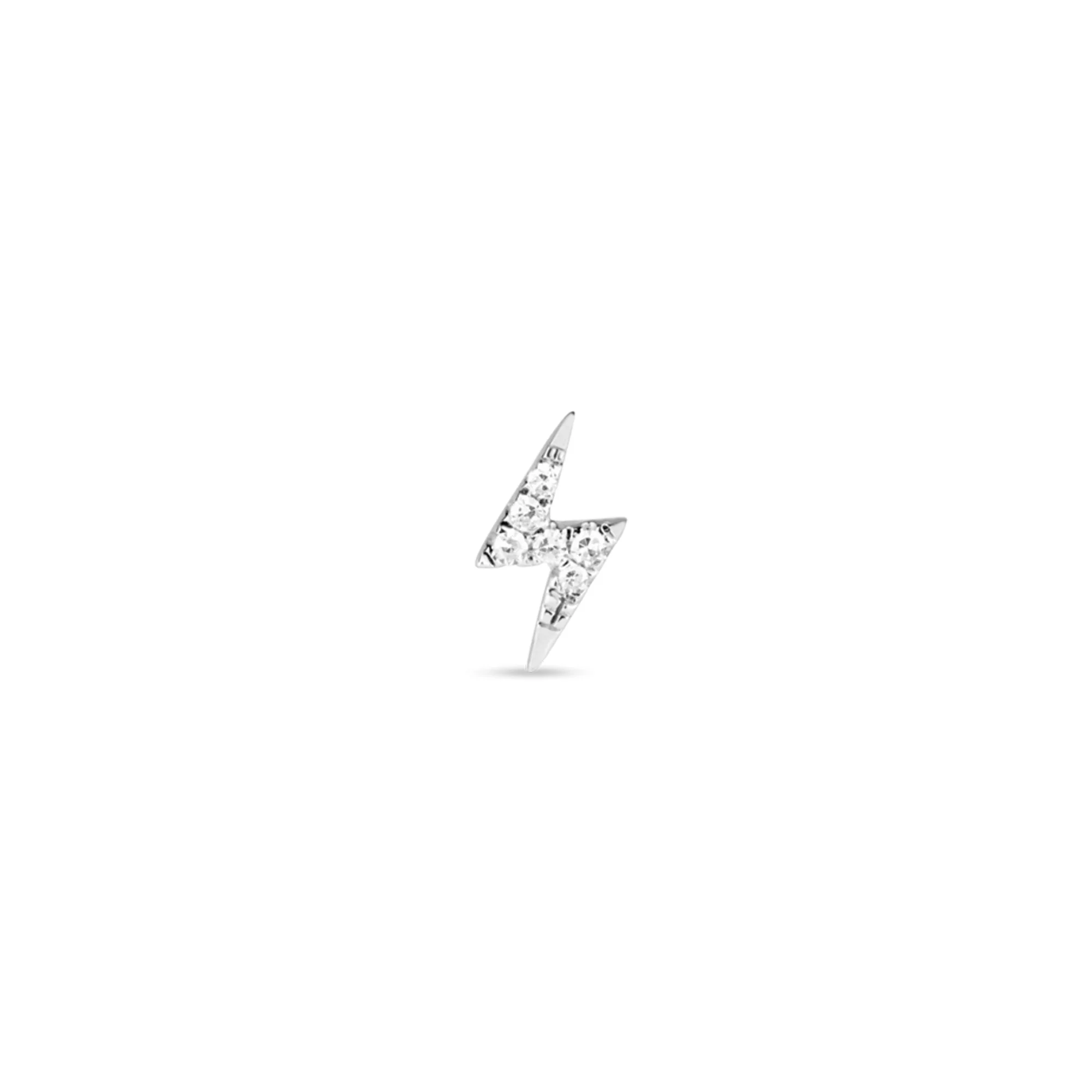 Pave Diamond Lightning Bolt Stud - 1