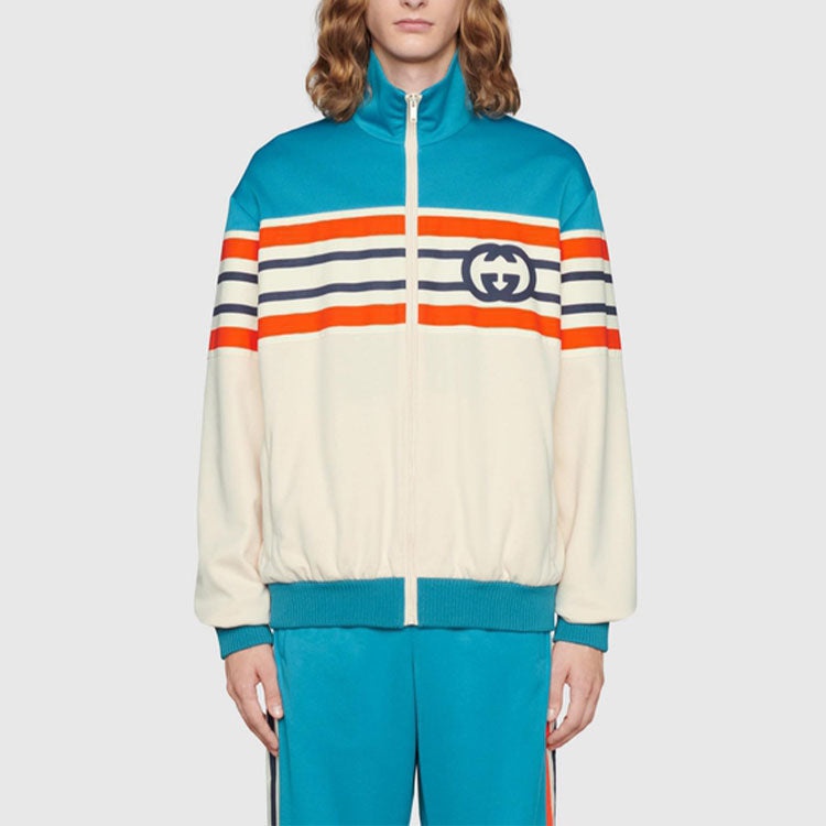 Gucci Interlocking G Stripe Jacket 'Light Blue Ivory' 673299-XJDU1-4628 - 2