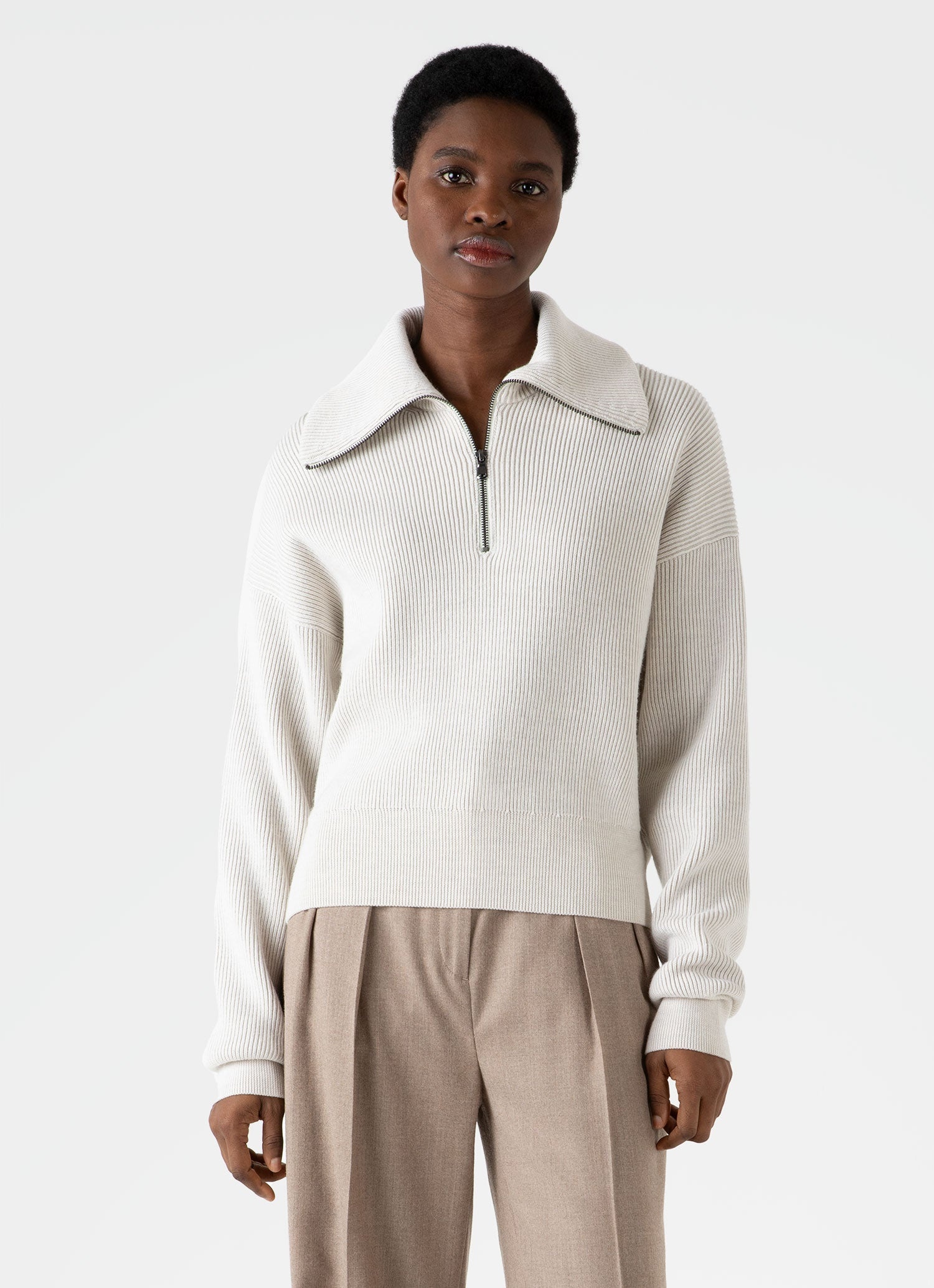 Ribbed Half Zip Jumper - 3