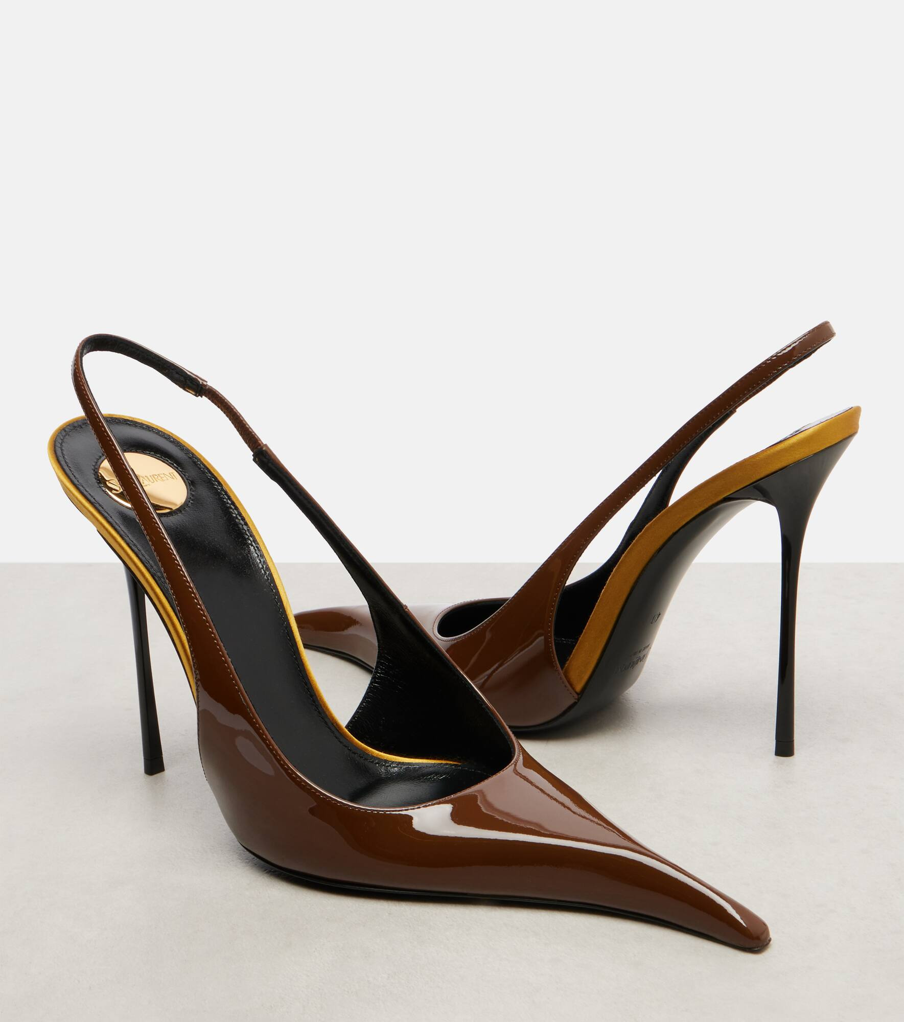 Amalia 110 patent leather slingback pumps - 5