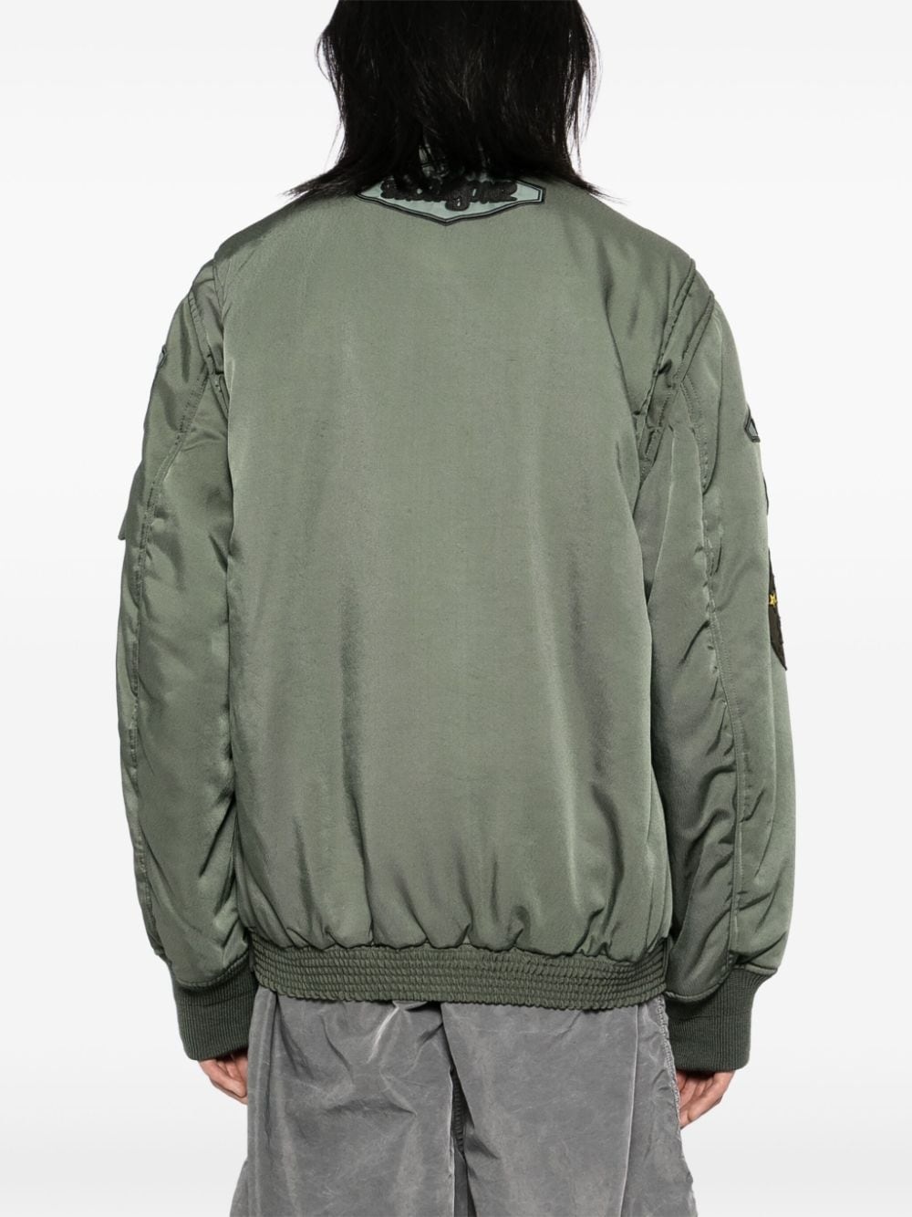 logo patched bomber jacket - 4