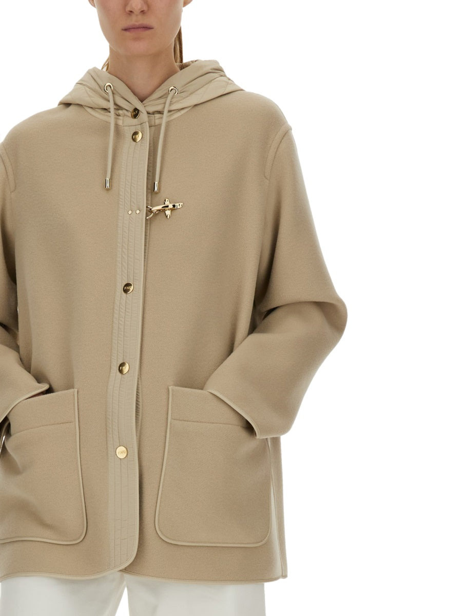 FAY - Fay Women Bimaterial Caban Cape - 4