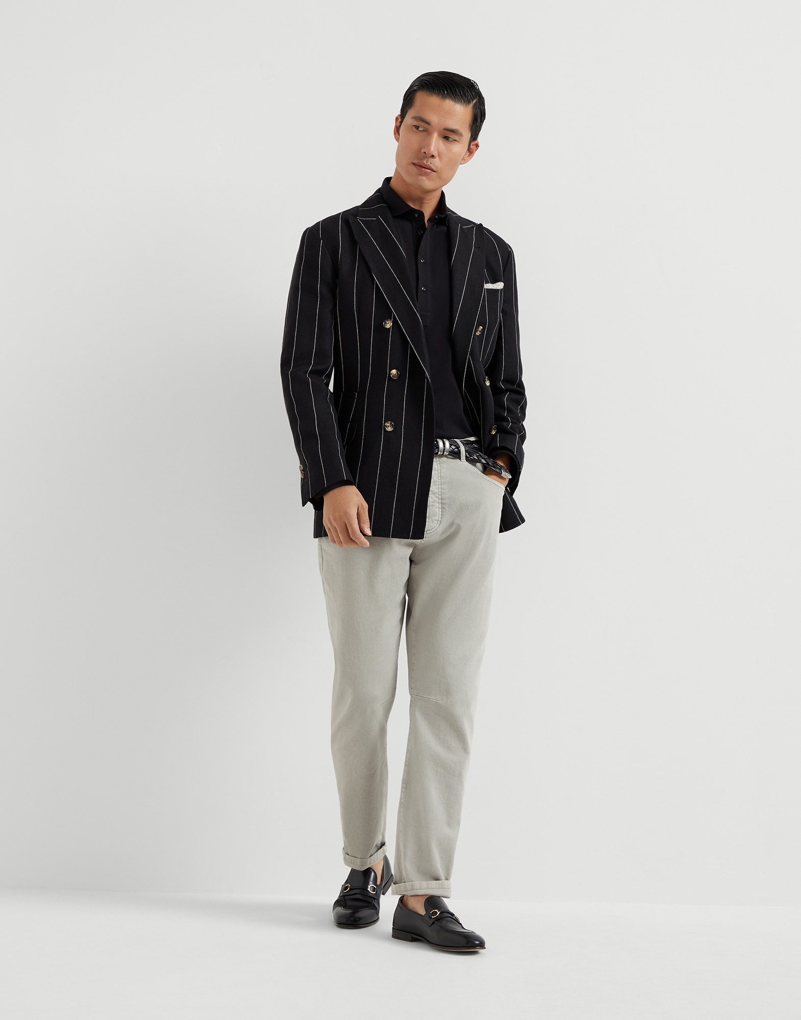 Garment-dyed comfort denim leisure fit five-pocket trousers - 4