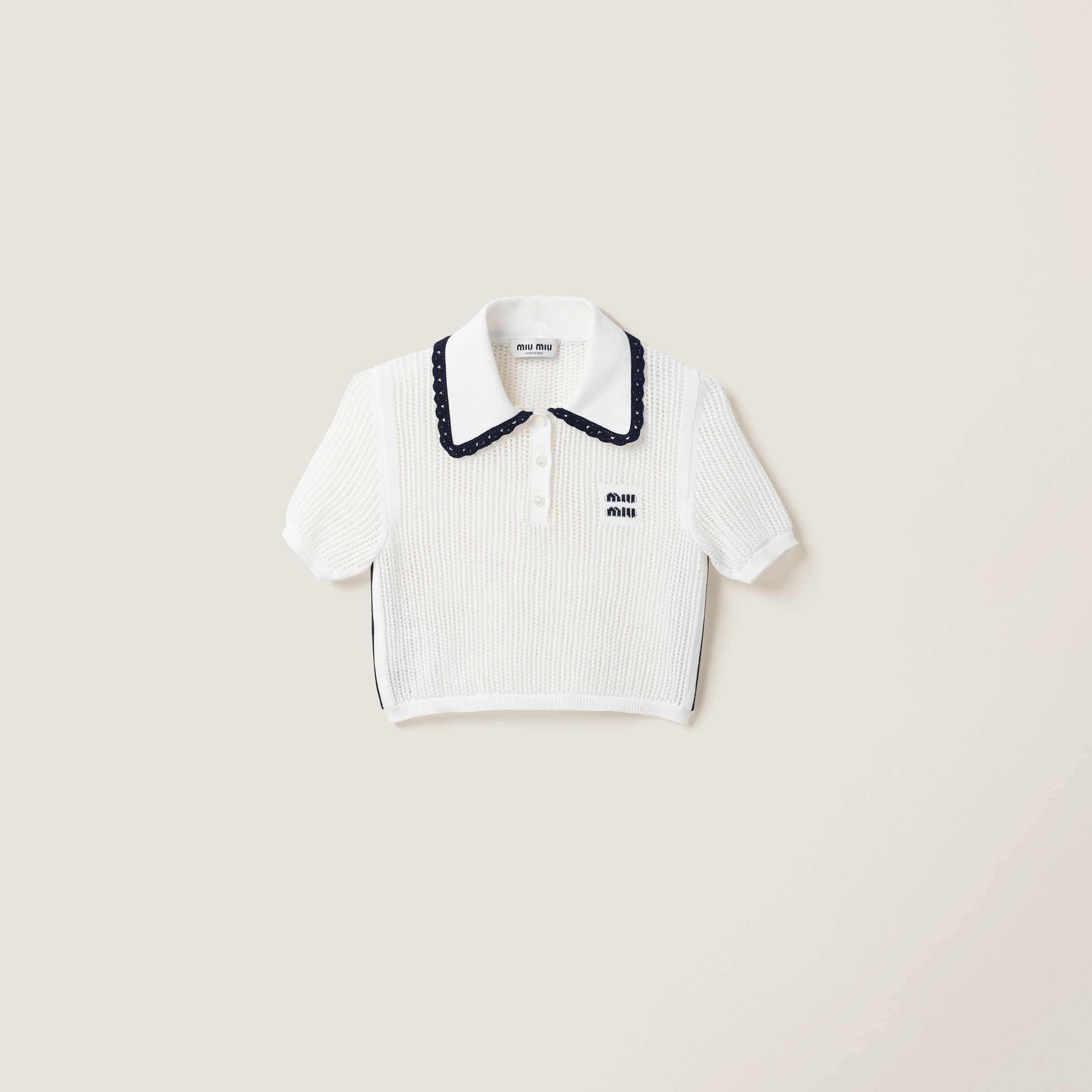 Knit cotton polo shirt - 1