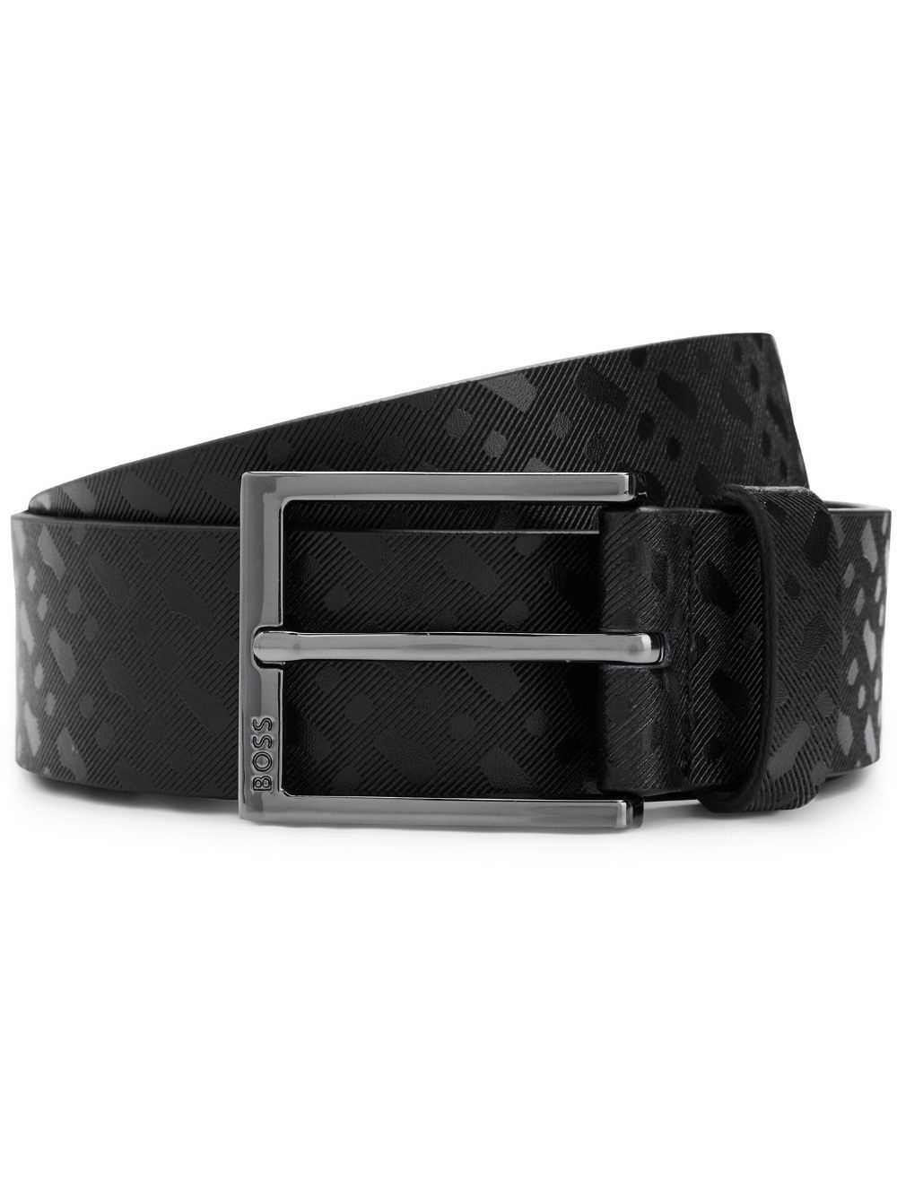 monogram-embossed leather belt - 1