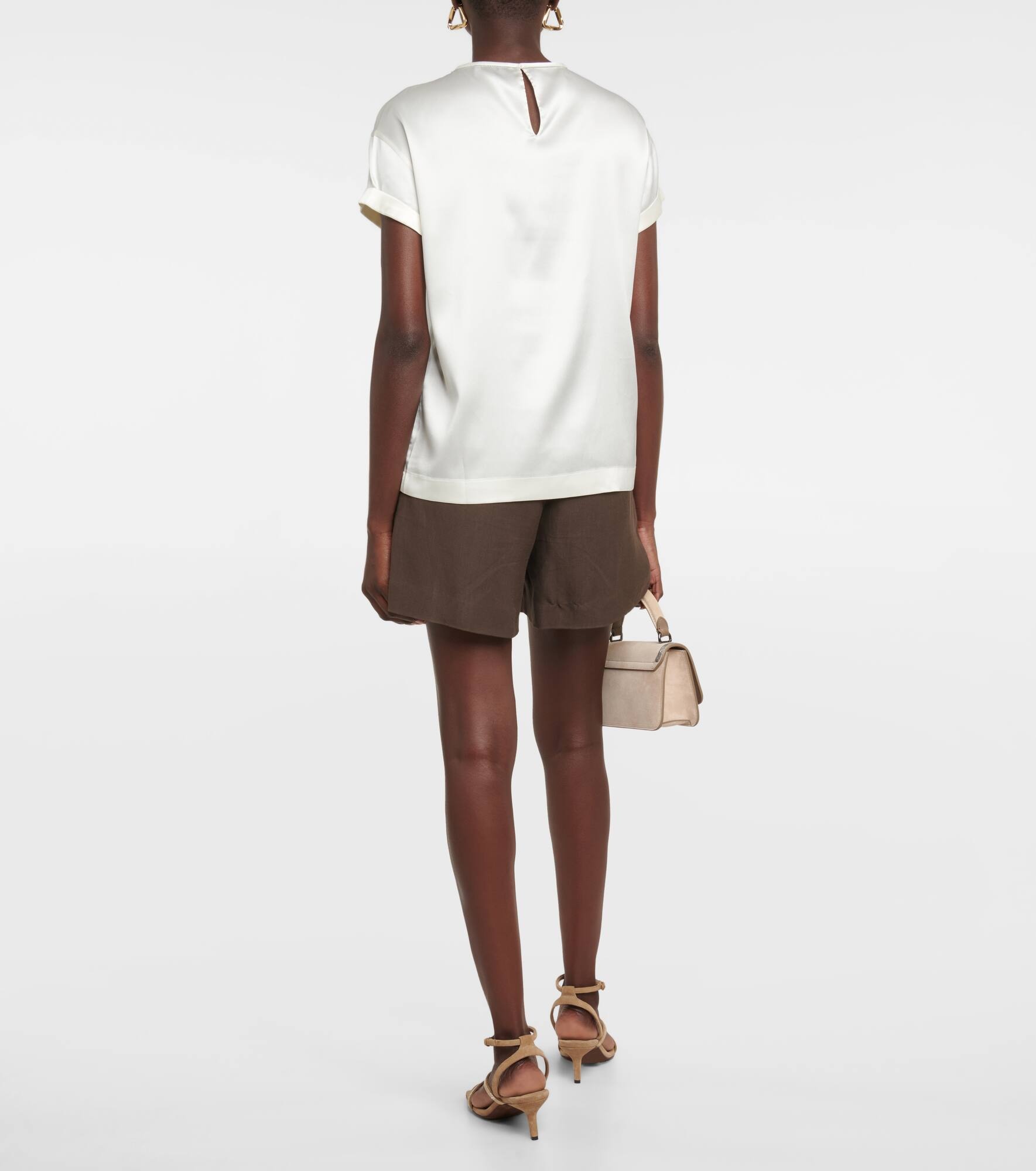 Silk-blend satin T-shirt - 3