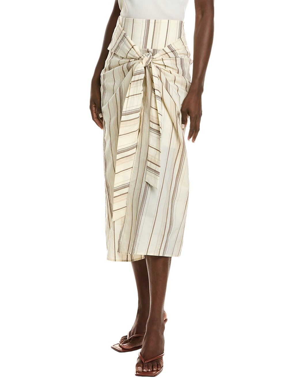 Brunello Cucinelli Linen-Blend Wrap Skirt - 1
