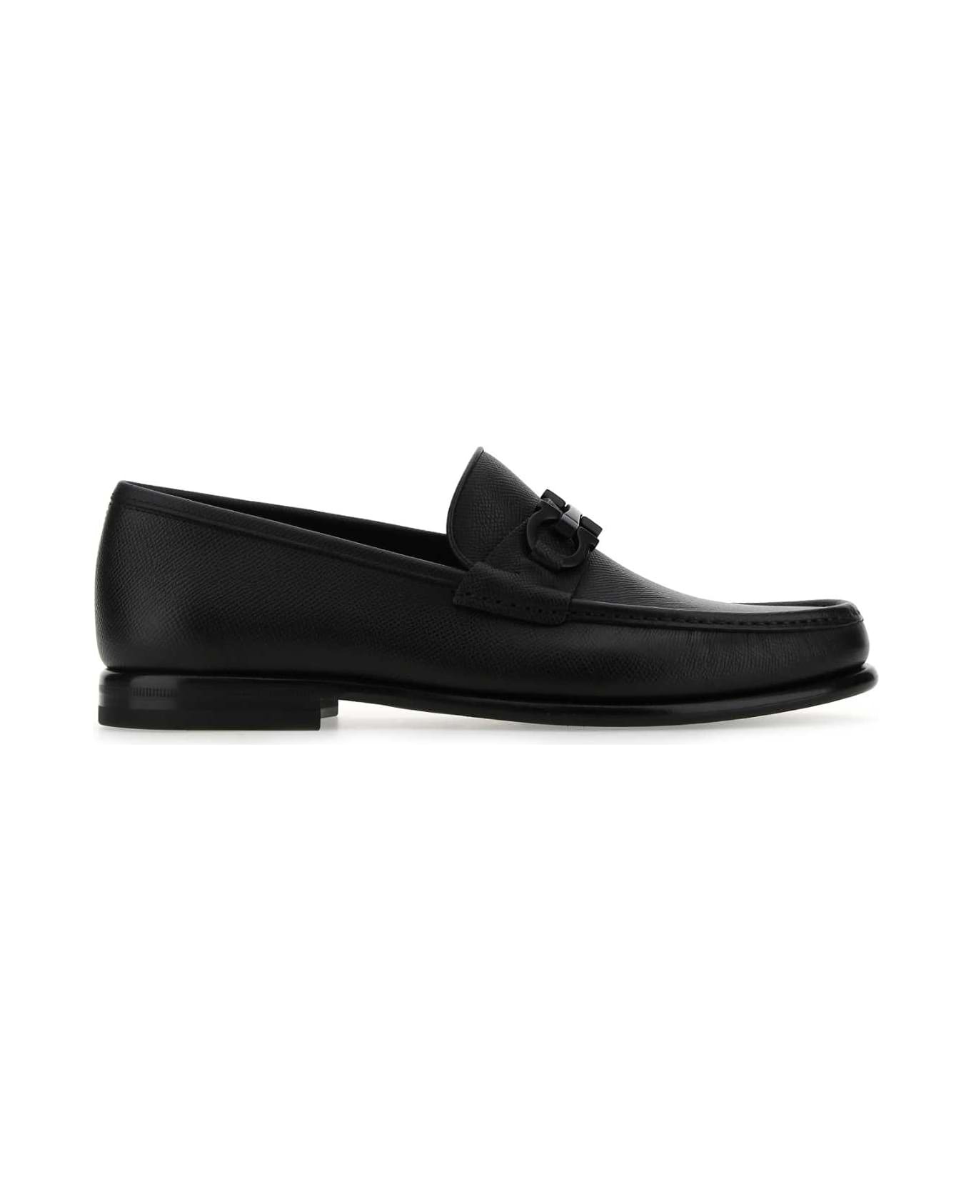 Black Leather Loafers - 1