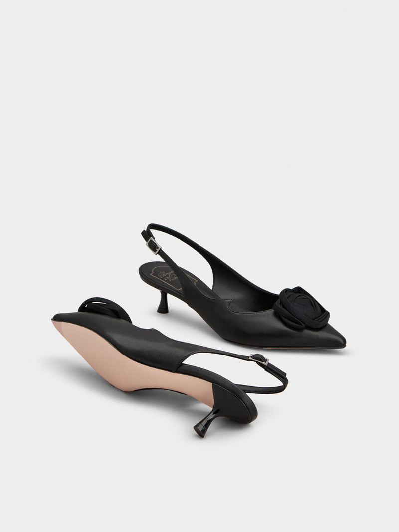 Rose Vivier Slingback Pumps in leather 6