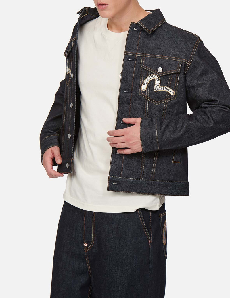 KAMON AND JAPANESE PATTERN EMBROIDERED DENIM JACKET 9