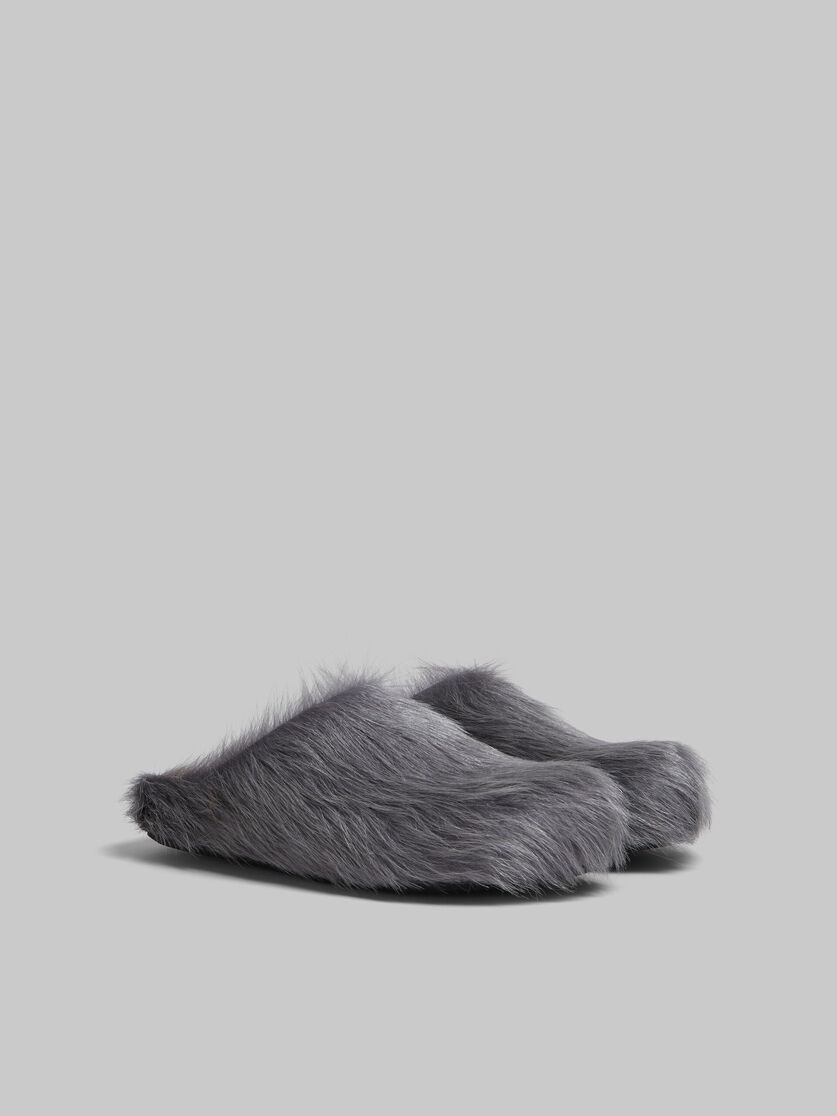 GREY LONG-HAIR CALFSKIN FUSSBETT SABOT - 2