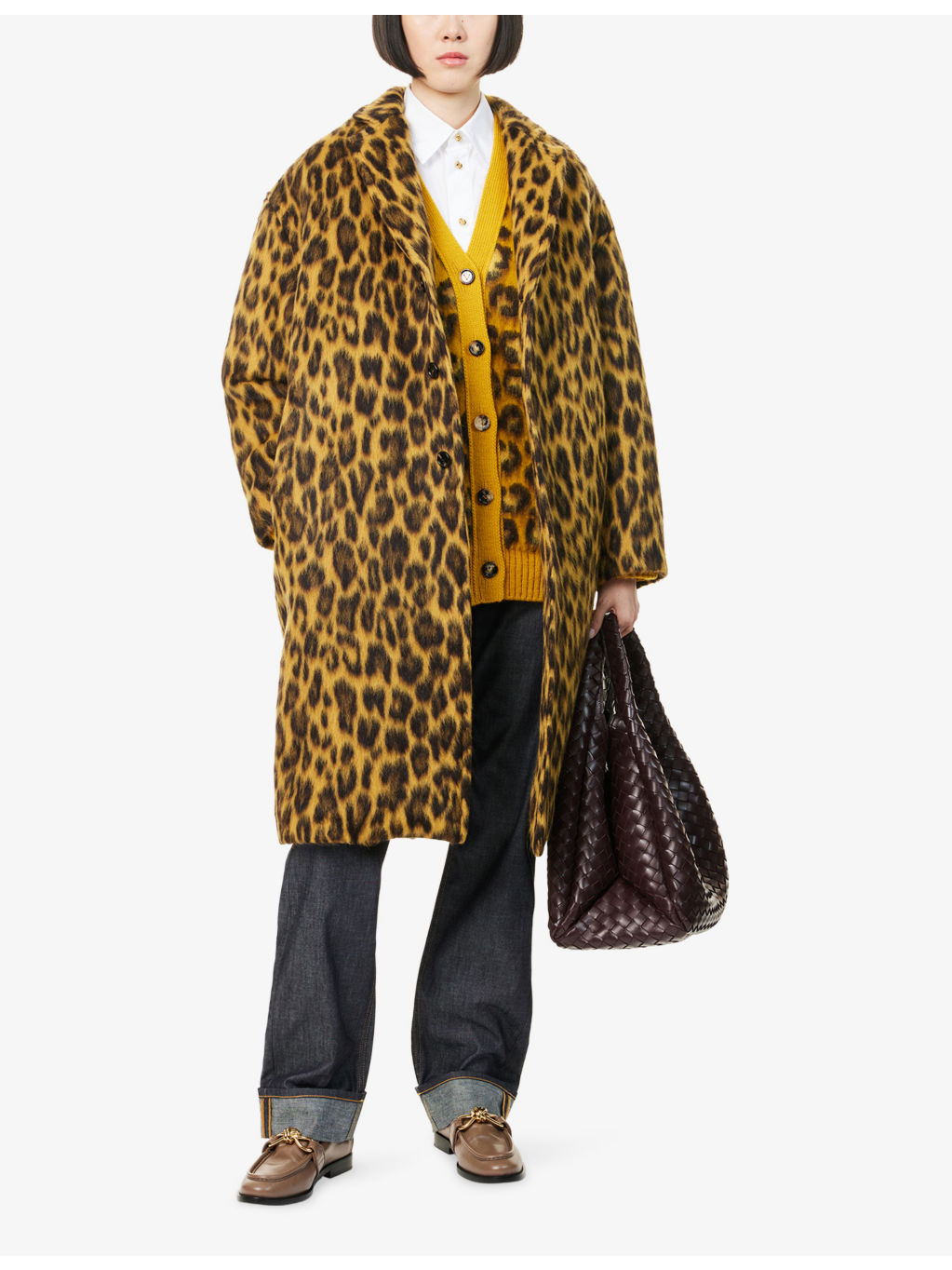 Brushed Leopard Wool-Blend Coat - 2