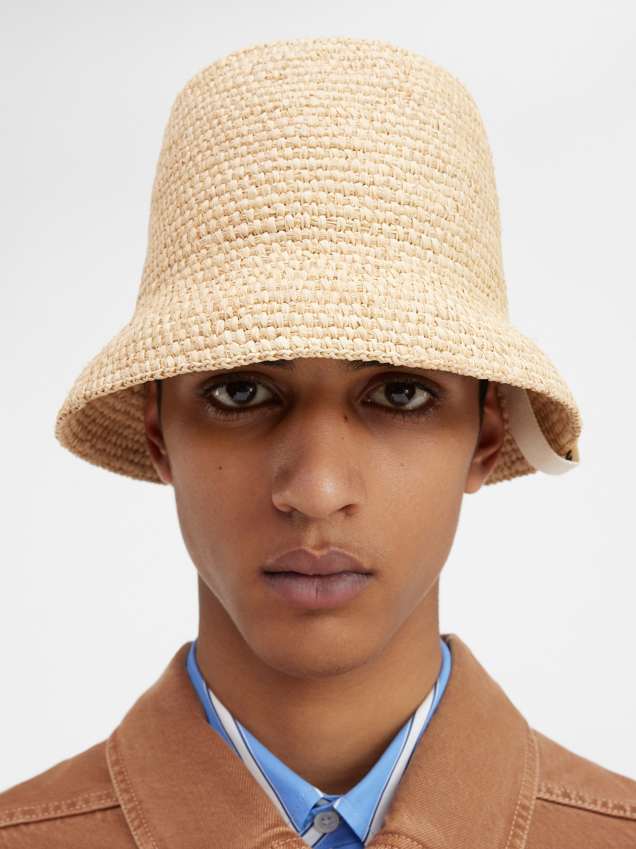 Le Bob Soli logo raffia bucket hat