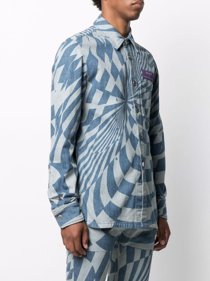 x Ed Curtis geometric pattern denim jacket 4
