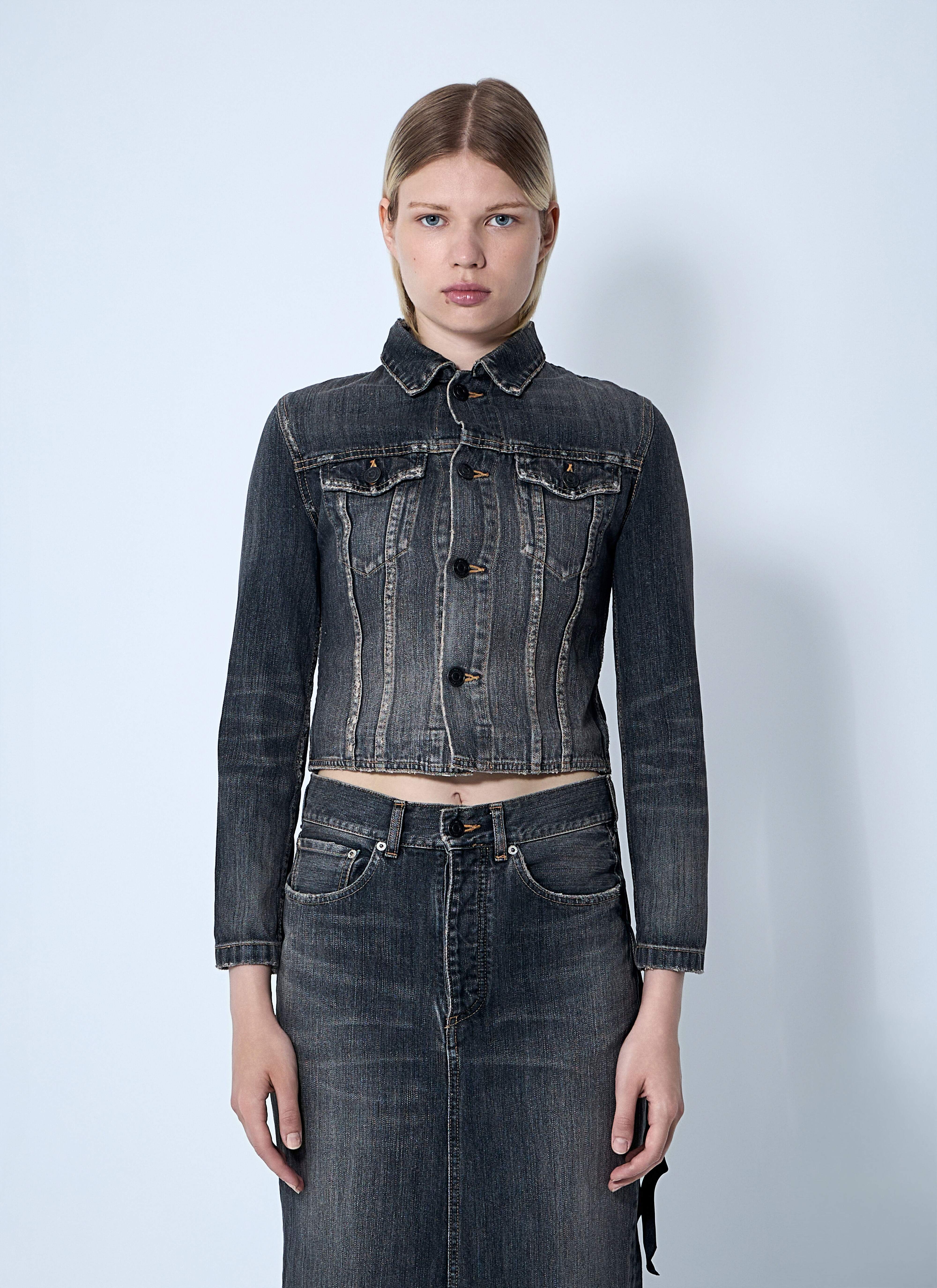 Lace-Up Denim Jacket - 1