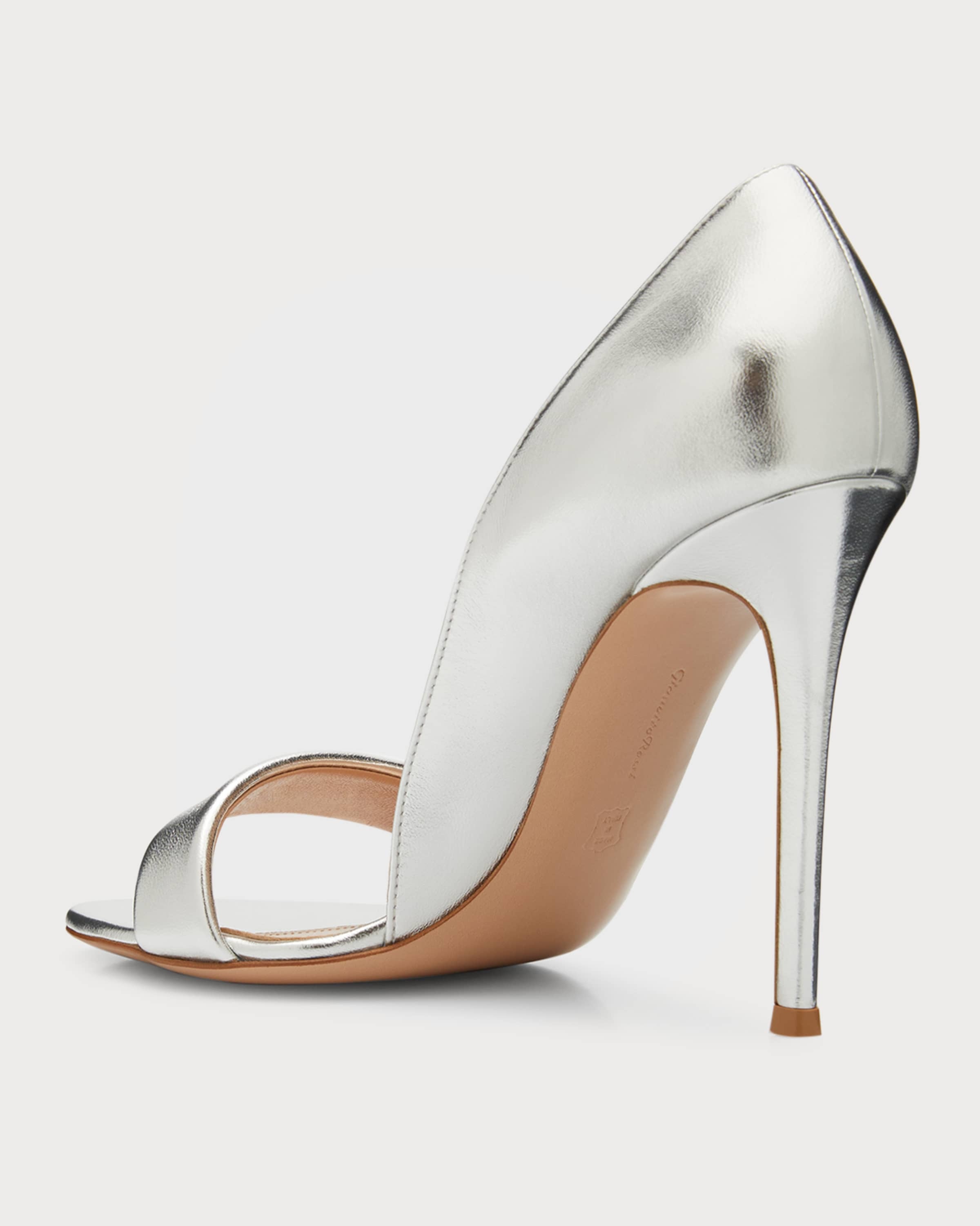 Metallic Napa Open-Toe Pumps - 4