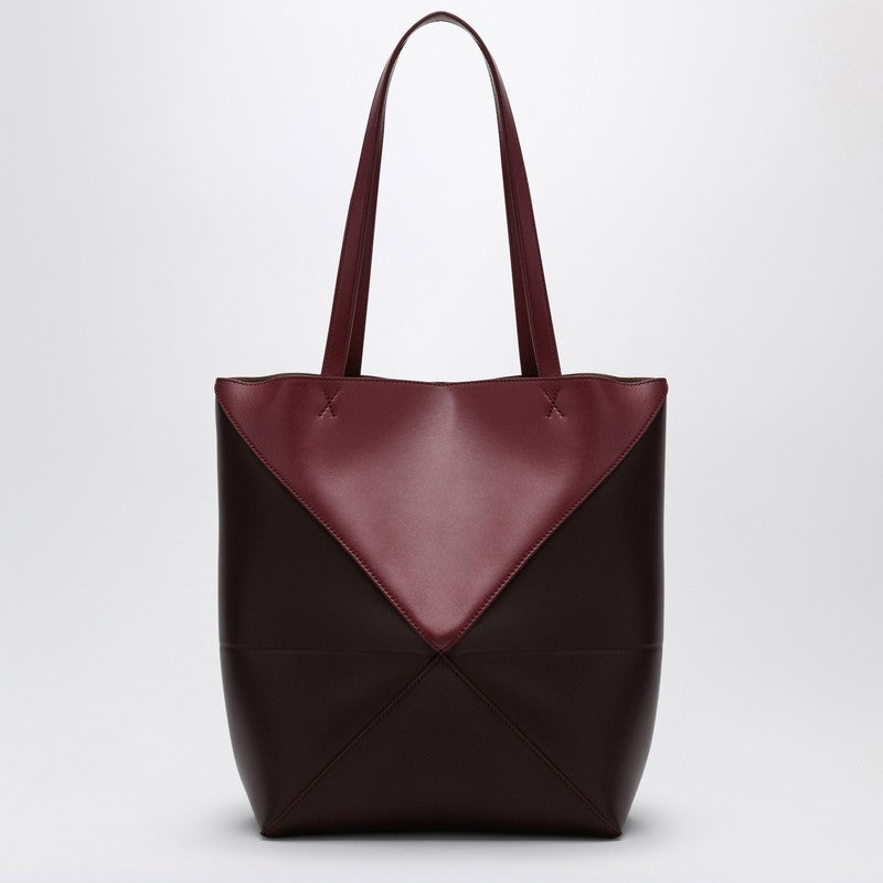 Loewe Puzzle Fold Tote Crimson/Dark Bordeaux Bag Women - 3