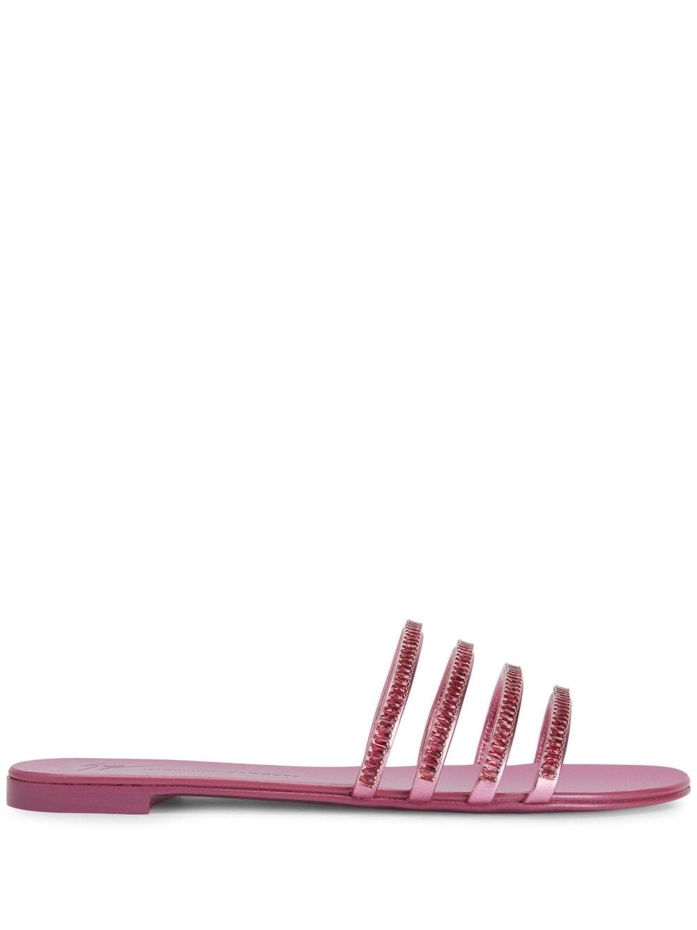 Iride Crystal leather slides - 1