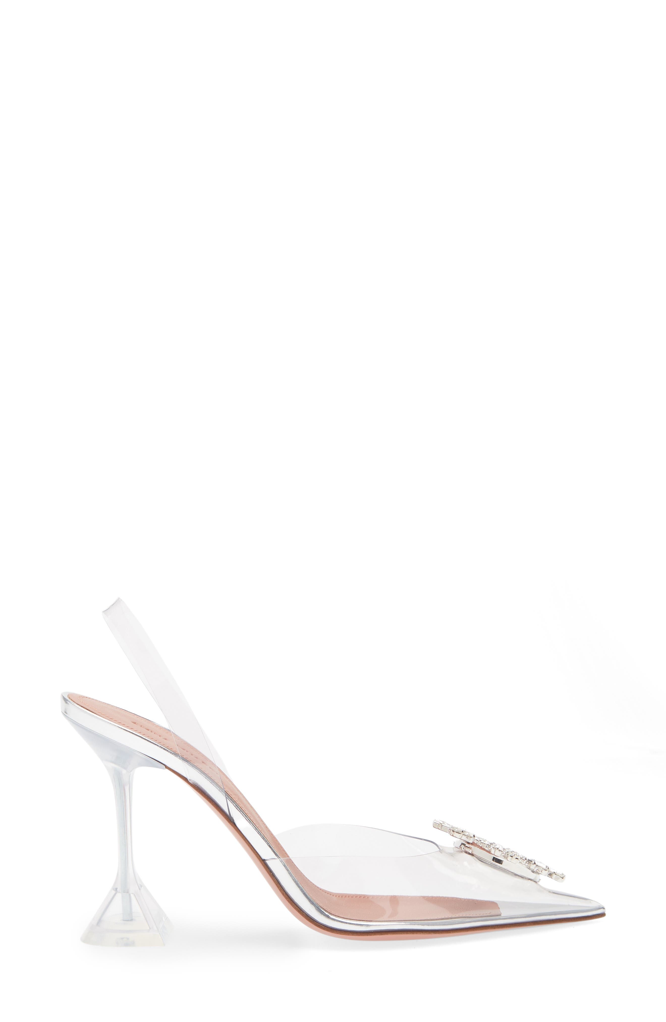 Amina Muaddi Begum Transparent Pointed Toe Slingback Pump in Pvc Transparent at Nordstrom - 3
