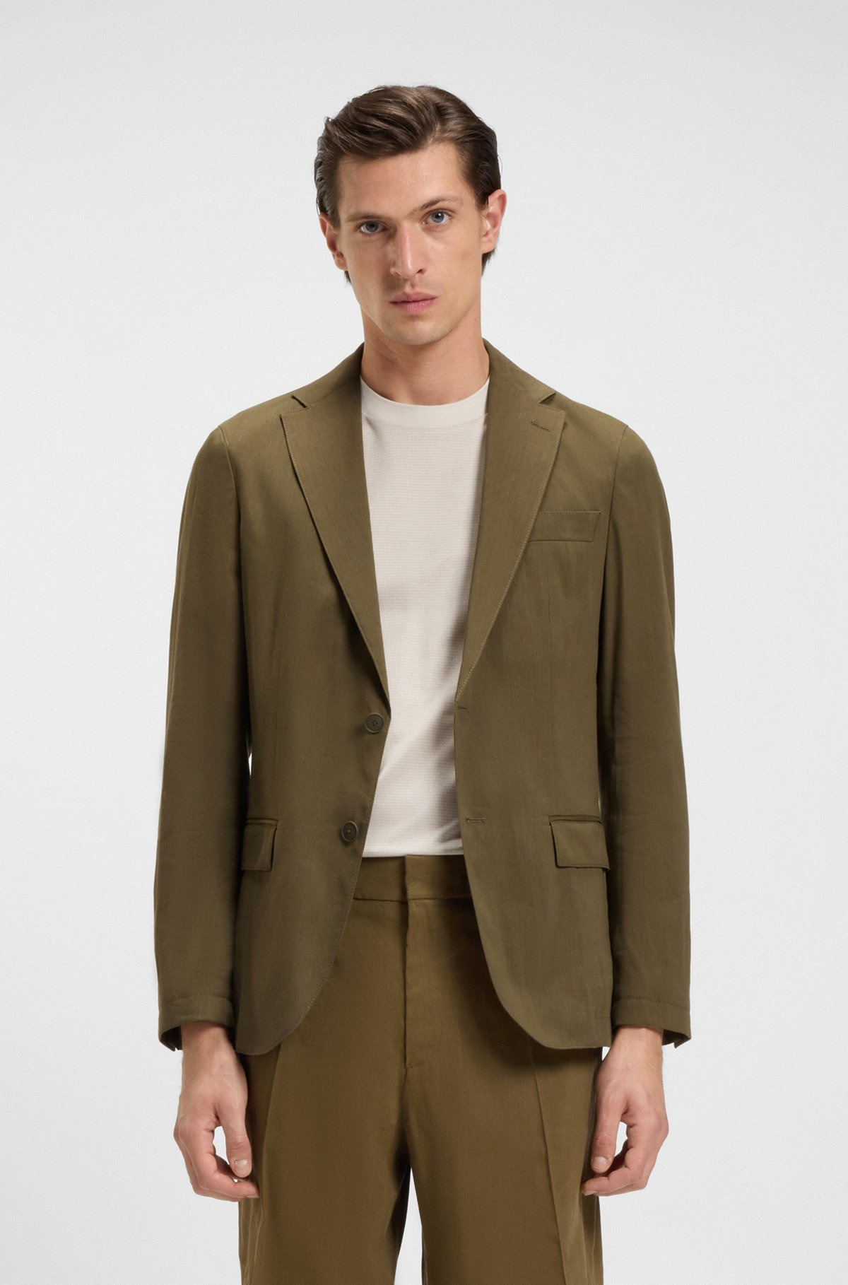 SLIM-FIT SUIT JACKET IN A STRETCH-LINEN BLEND - 2