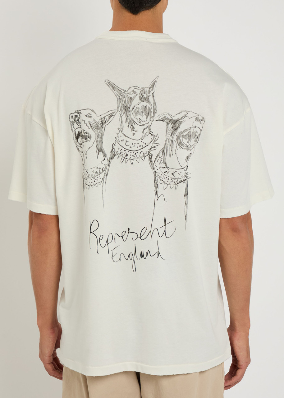 Represent Hand Drawn Thoroughbred Dogs Cotton T-shirt - 3
