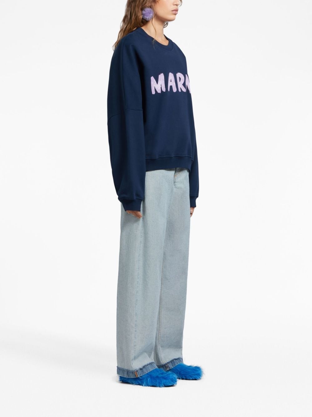 logo-print cotton sweatshirt - 2