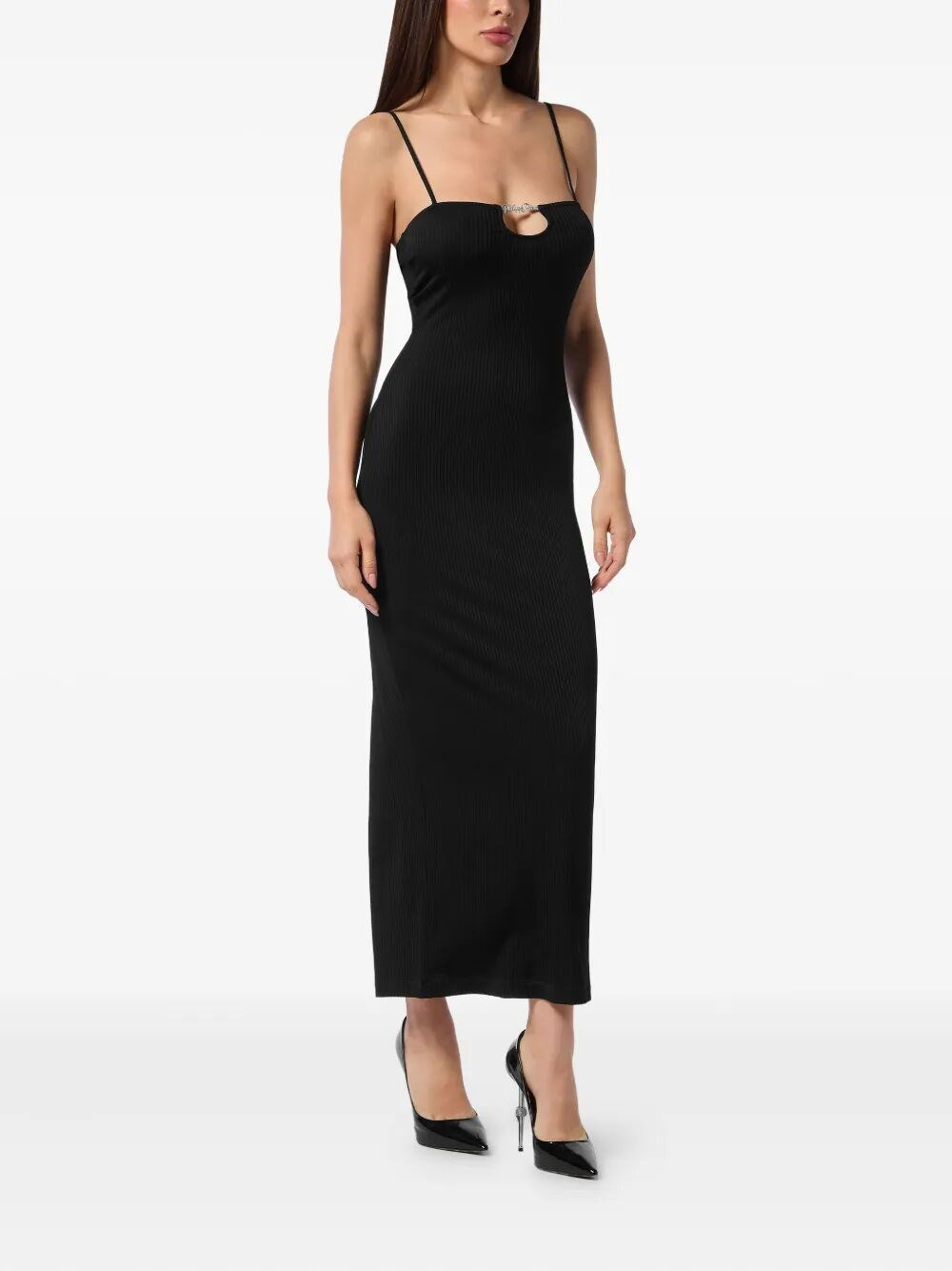 Rib Straight Across Midi Dress - 2