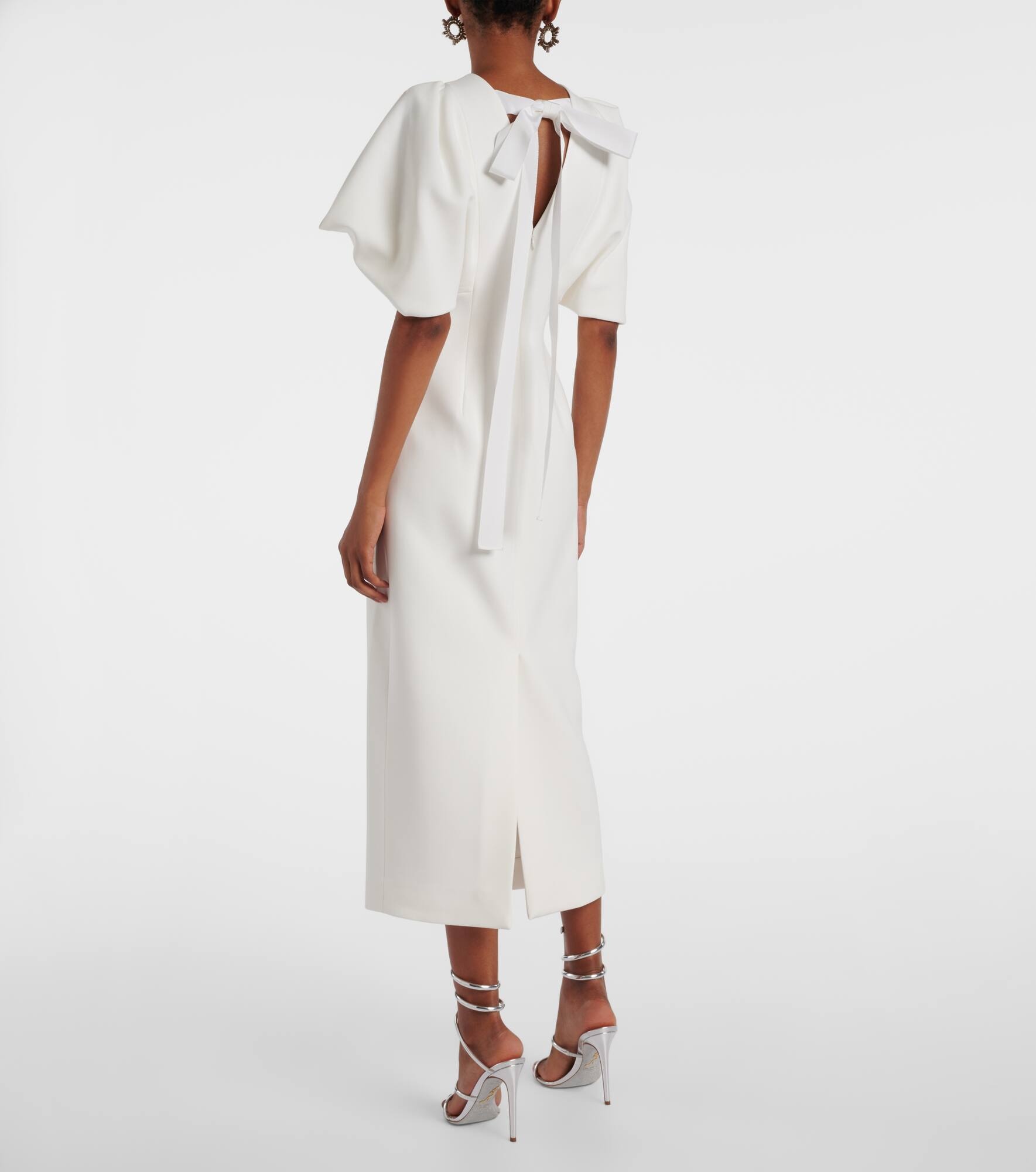 Bridal Calita crêpe midi dress - 3