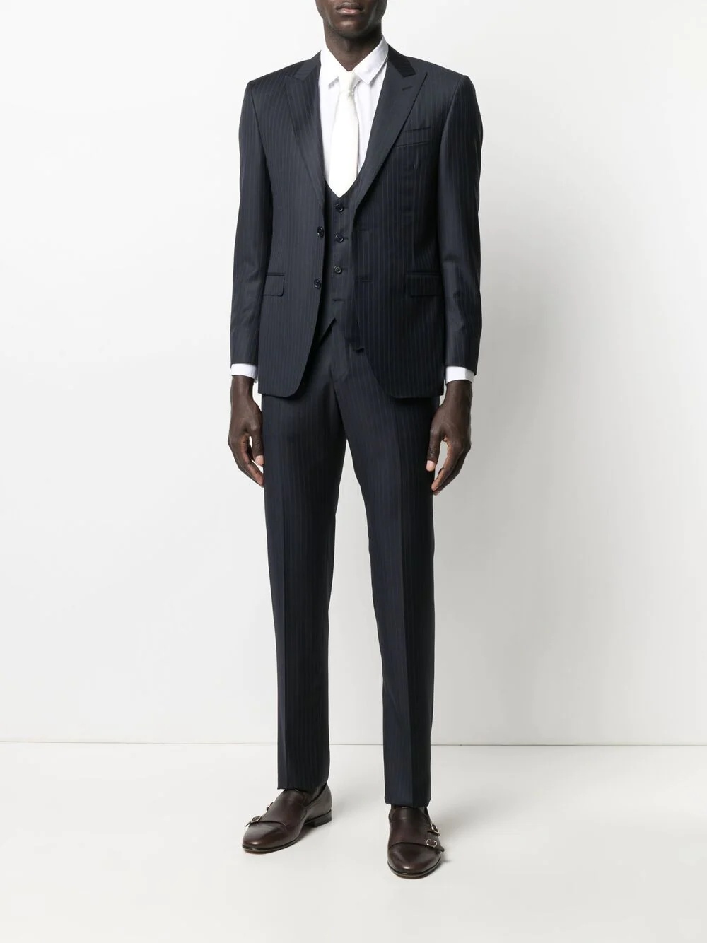 pinstripe three-piece suit - 2