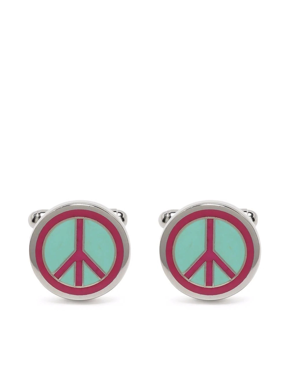 peace enamel cufflinks - 1