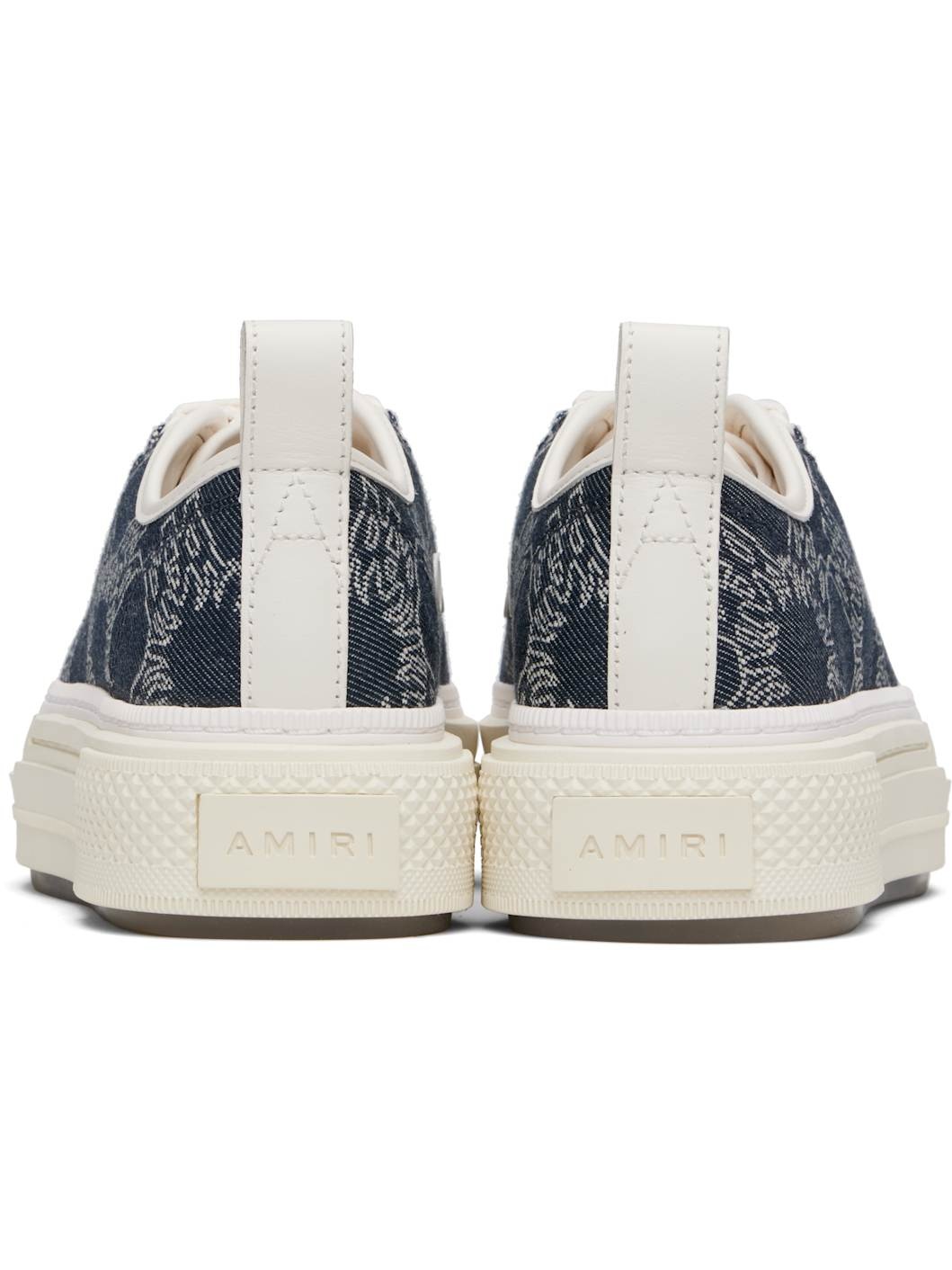 Navy & White MA Quad Denim Court Low Sneakers - 2