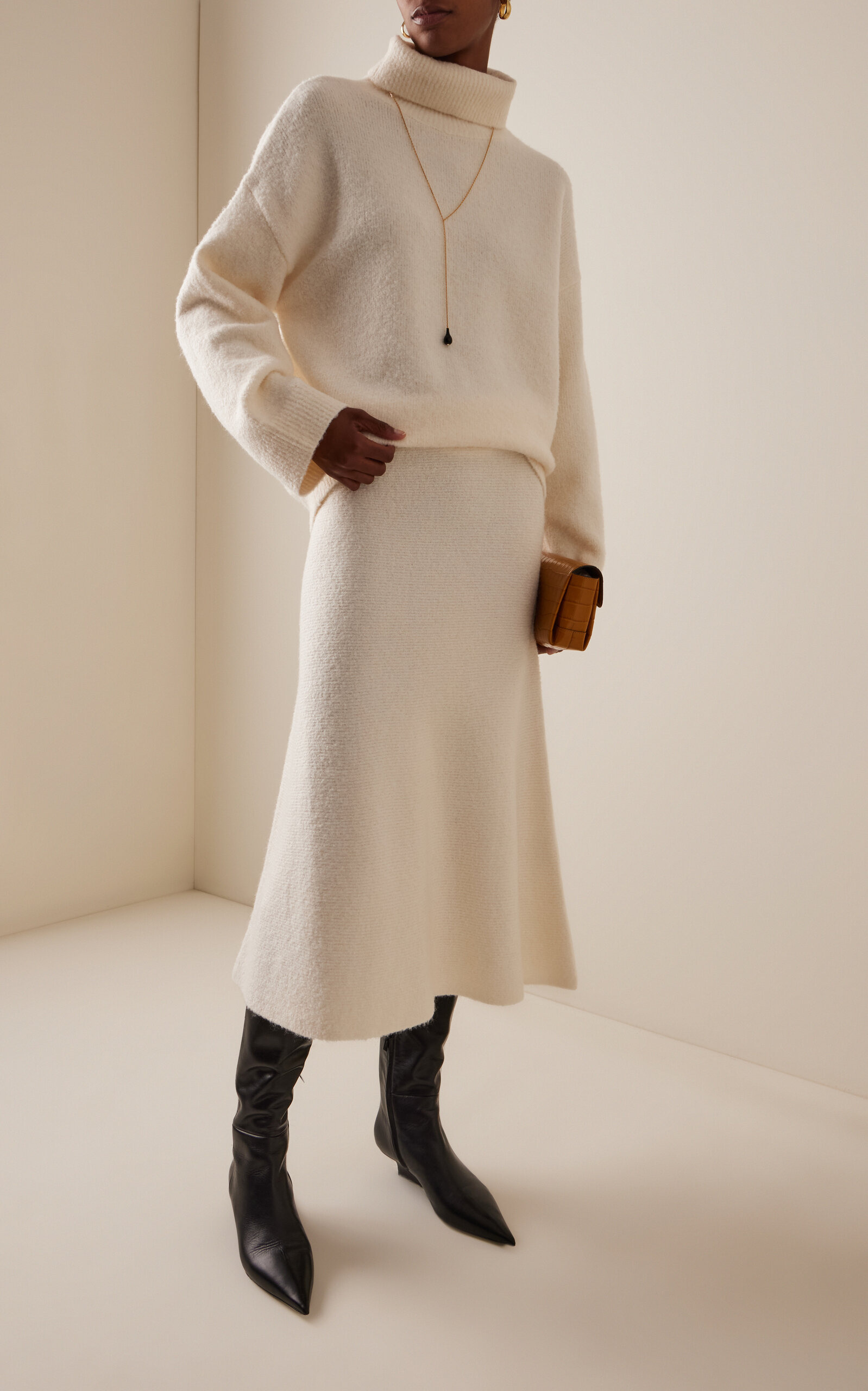 Campbell Knit Maxi Skirt ivory - 2