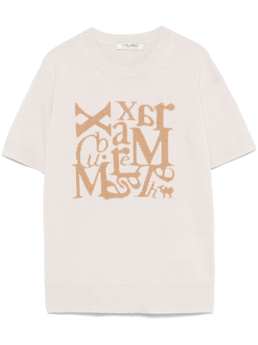 MAX MARA★W'S FELICIA LOGO S/S T-SHIRT - FELICIA 019 113683 S Max Mara Felicia top | REVERSIBLE