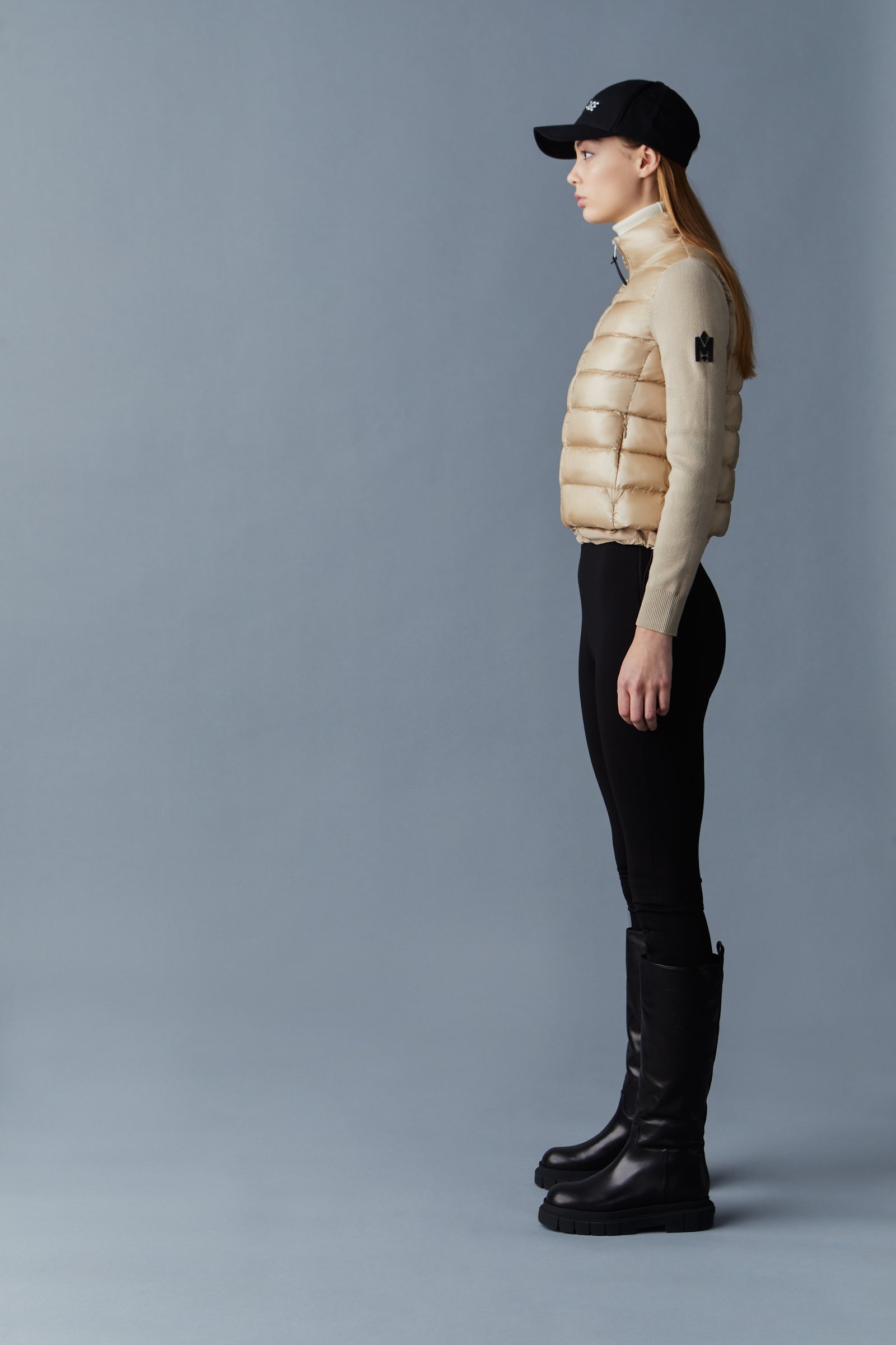 OCEANE Recycled hybrid jacket with rib knit sleeves - 3