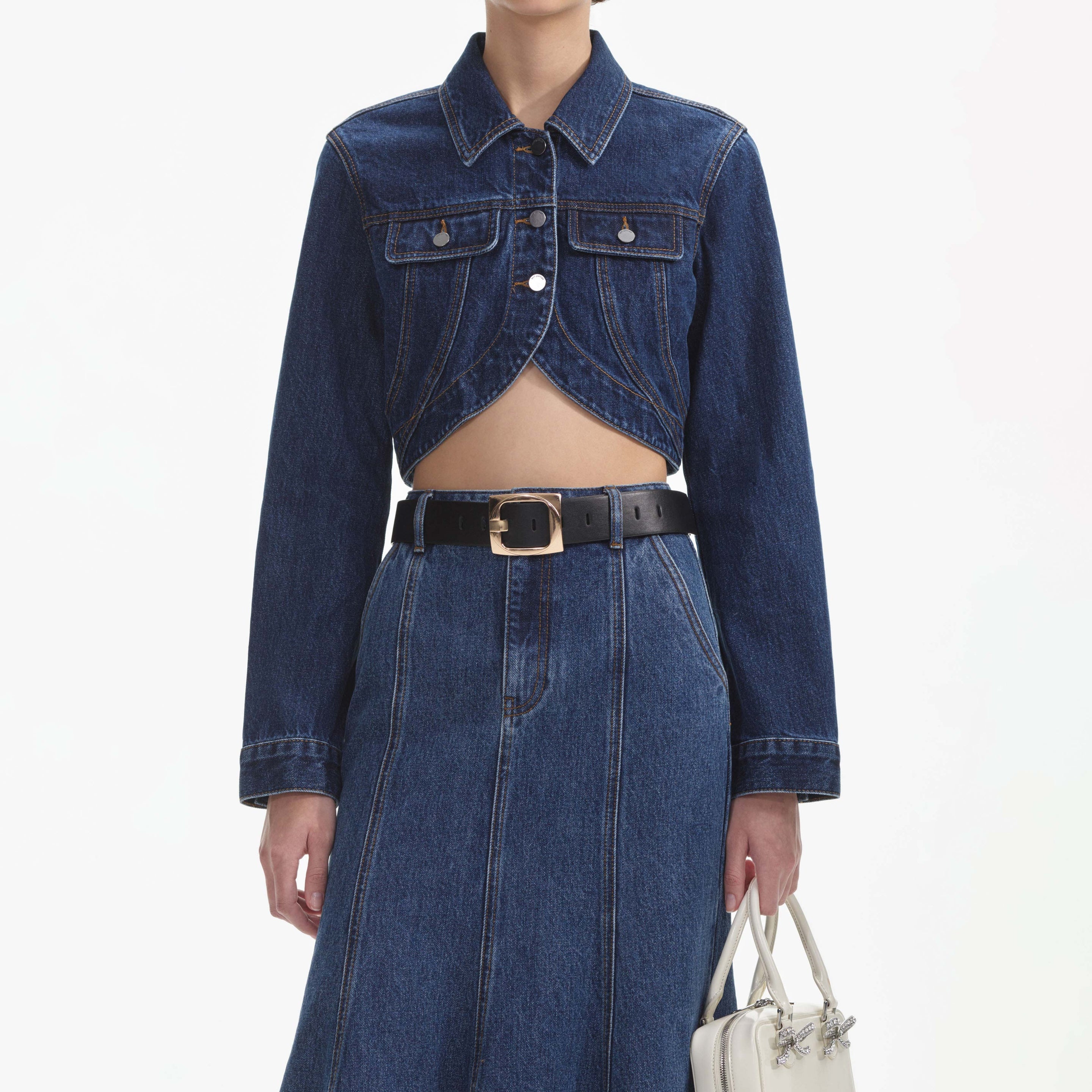 Cropped Denim Jacket - 4