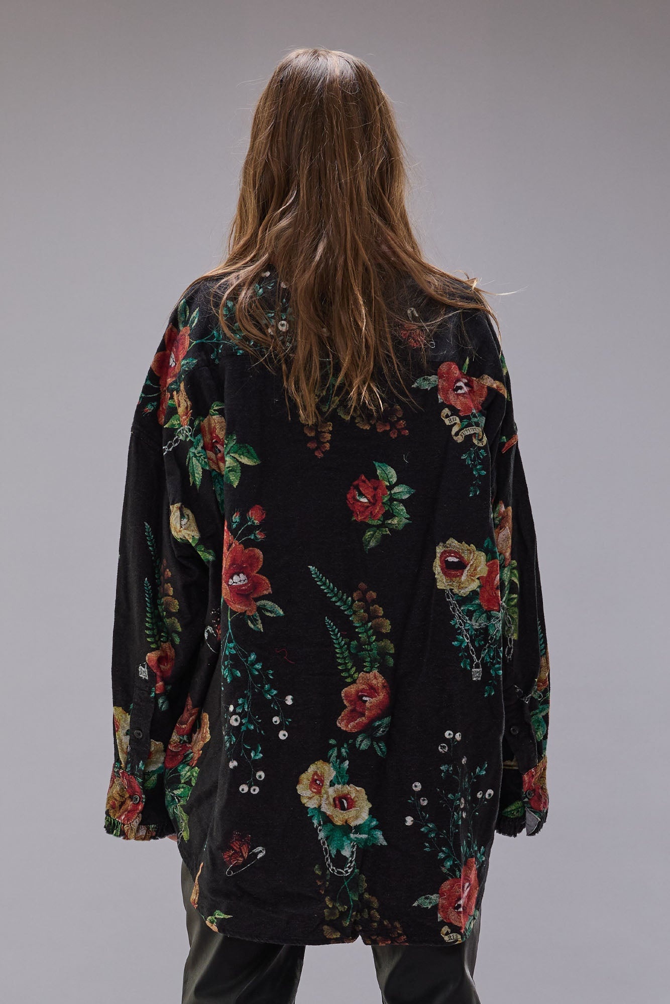 DROP NECK TUXEDO SHIRT - USELESS TREASURES PRINT - 3