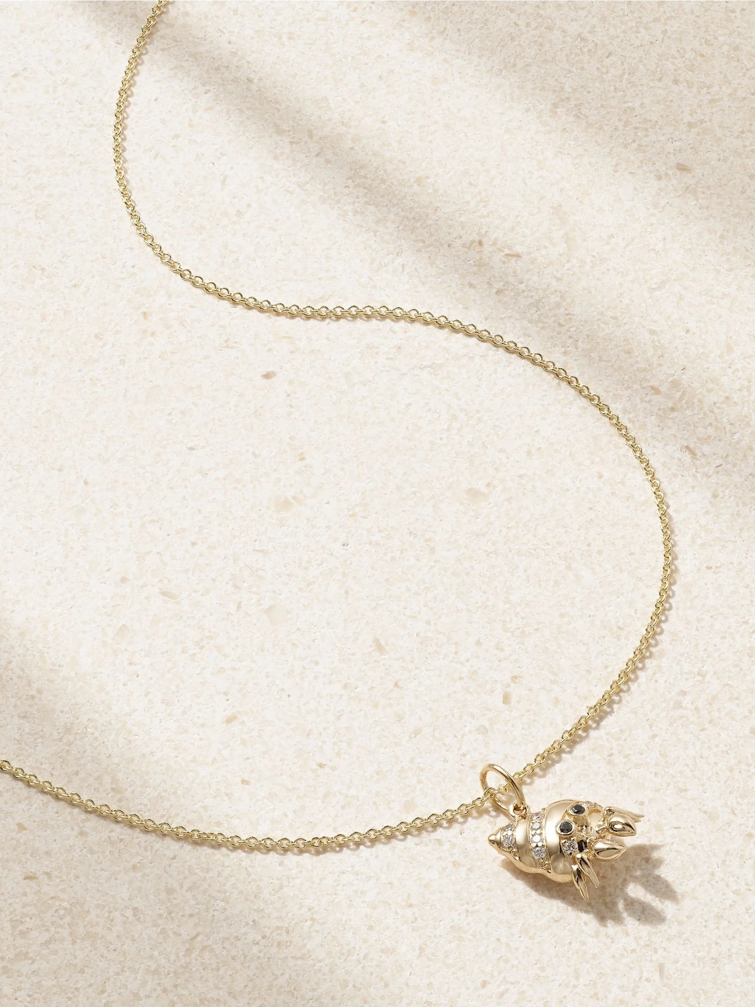 Hermit Crab 14-karat gold diamond necklace Gold - 1