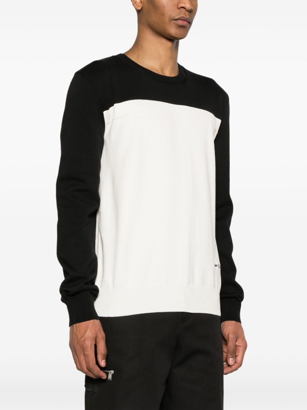 logo-embroidered cotton-blend jumper - 3