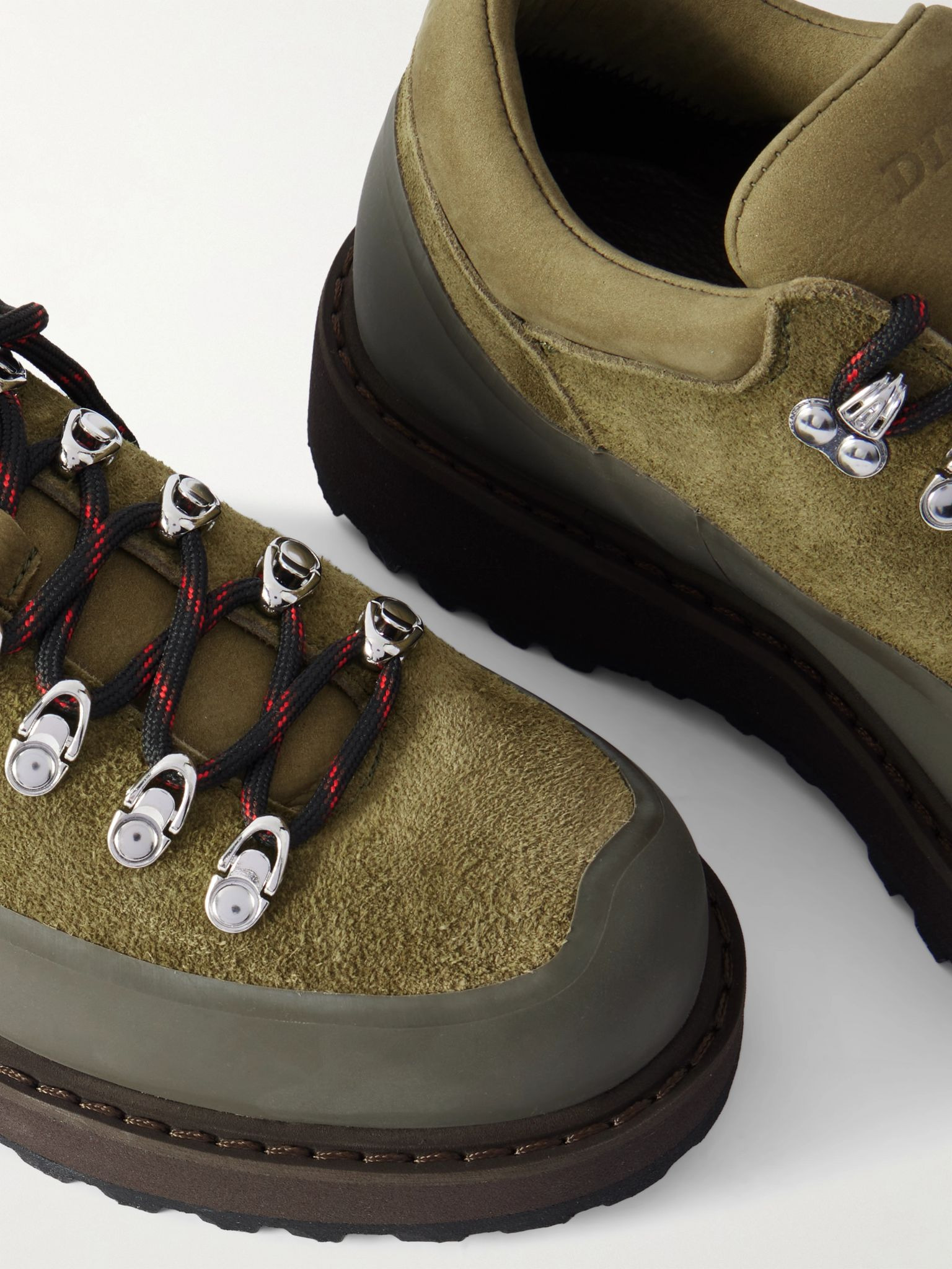Cornaro Rubber and Nubuck-Trimmed Suede Boots Green - 5