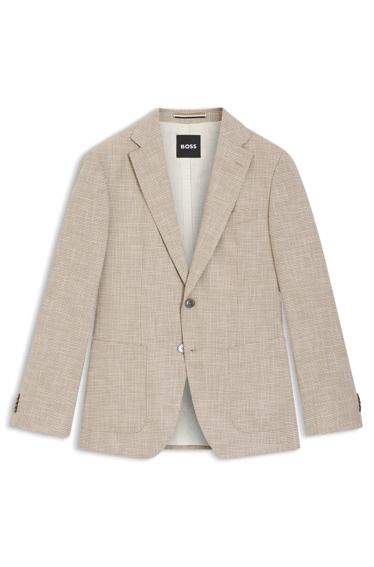 CHECKED REGULAR-FIT JACKET IN COMFORT-STRETCH CLOTH - 1