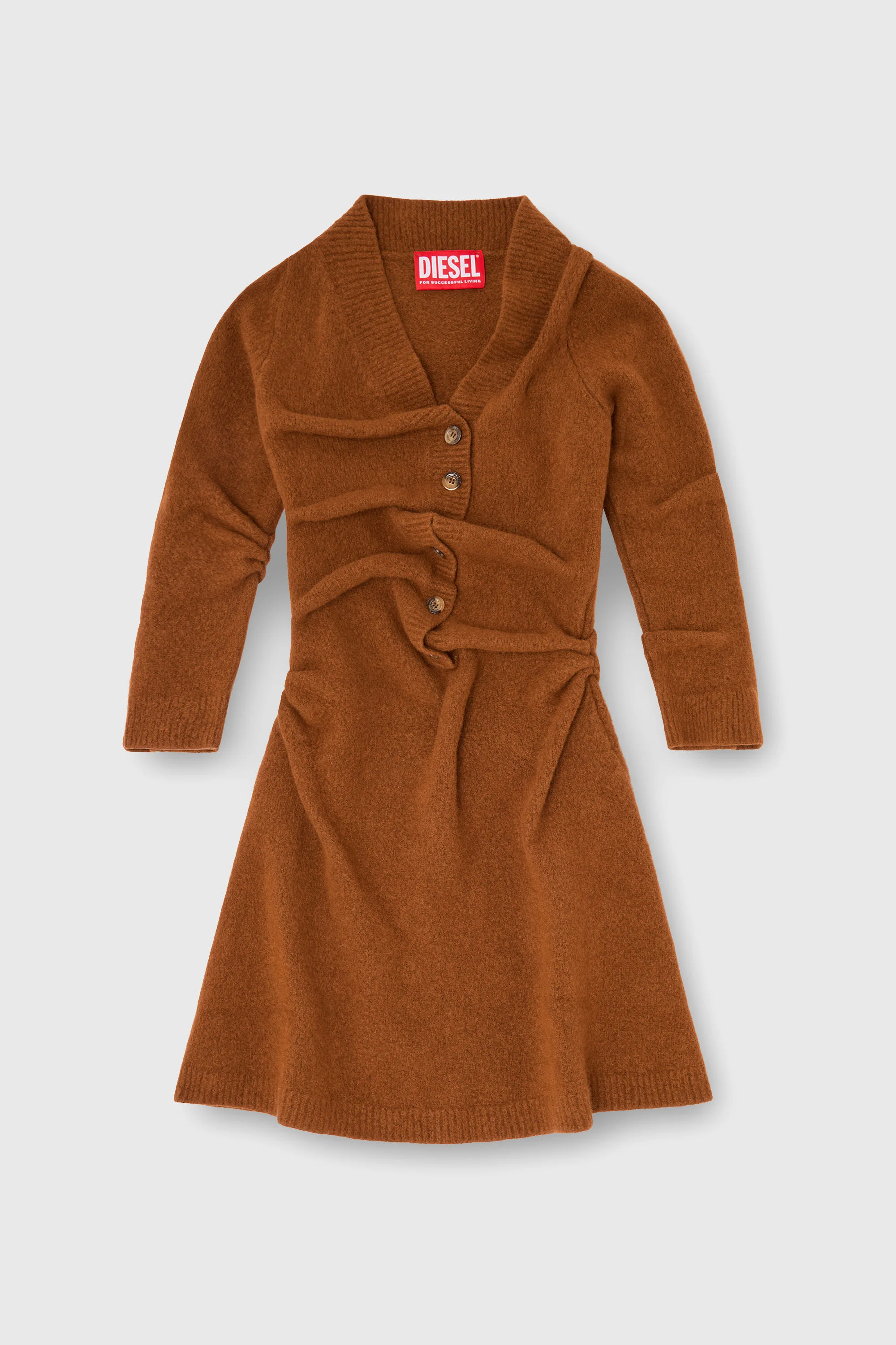 SHORT CARDIGAN DRESS IN WRINKLED BOILED KNIT - 1