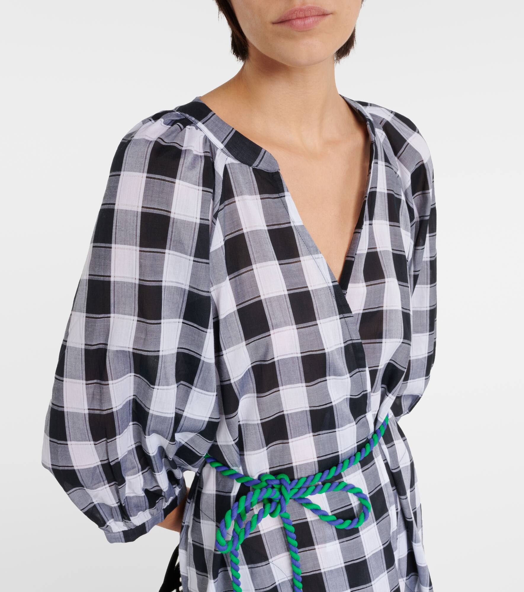 Chess printed cotton midi dress - 4