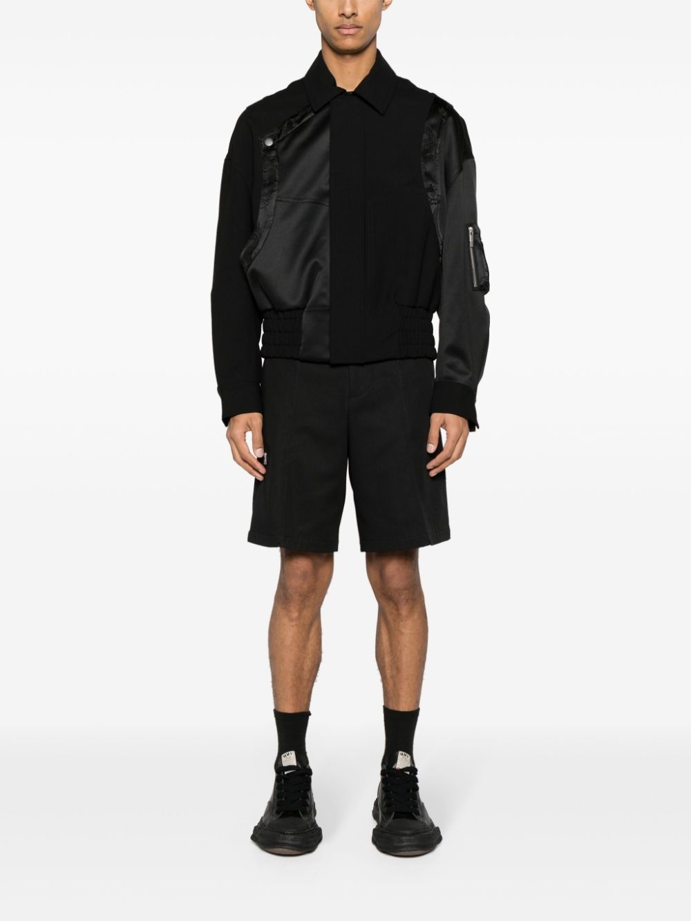 Dragon-jacquard panelled bomber jacket - 2