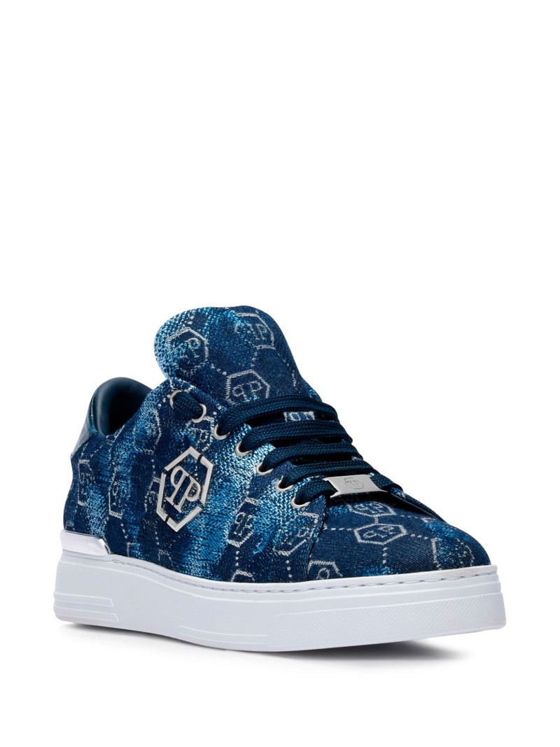 PHILIPP PLEIN Jacquard monogram low-top sneakers outlook