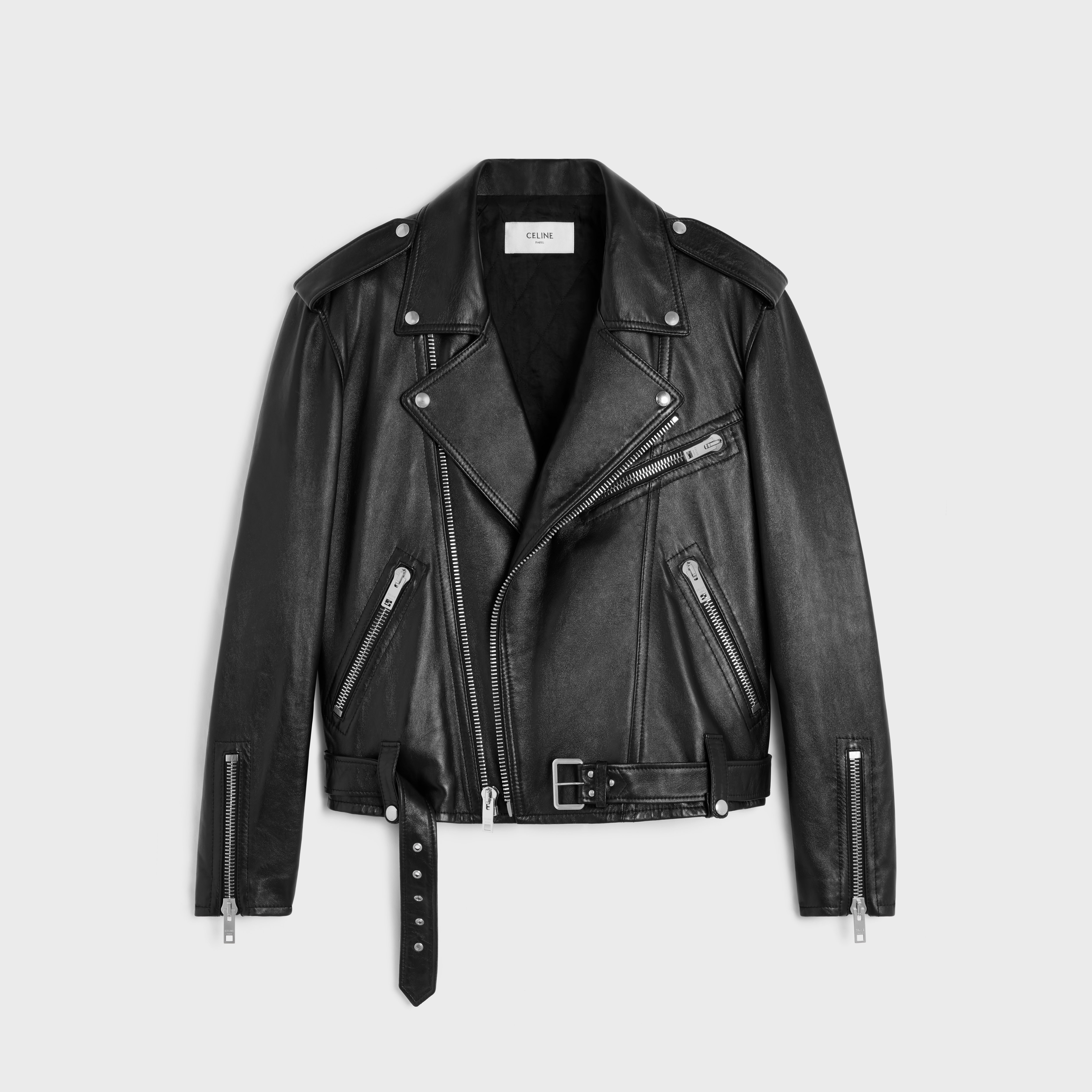 biker jacket in soft lambskin - 1